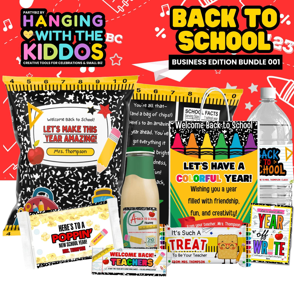 Back to School Label Bundle | Editable Canva Templates