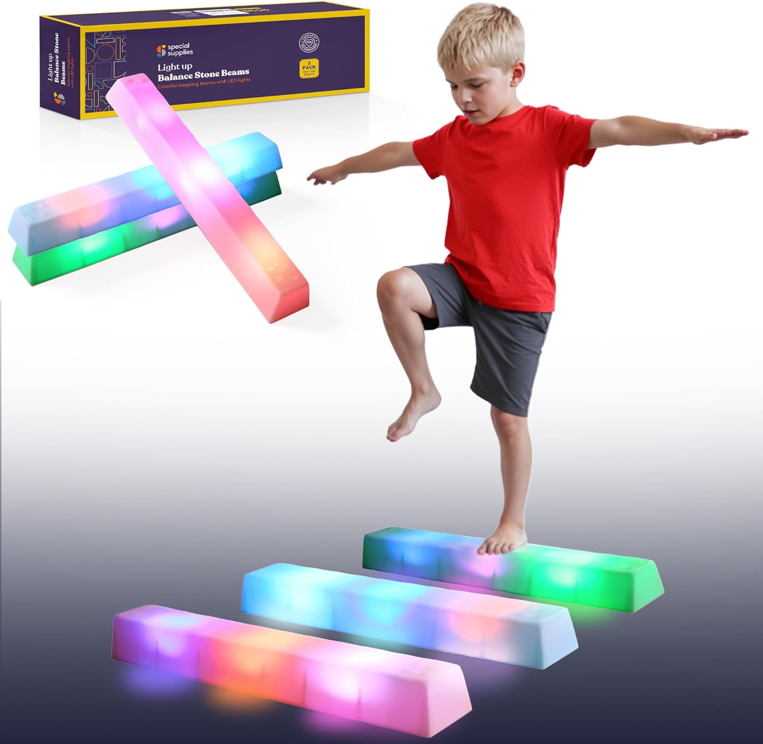 LED Stepping Stones for Kids – Light-Up Balance Blocks