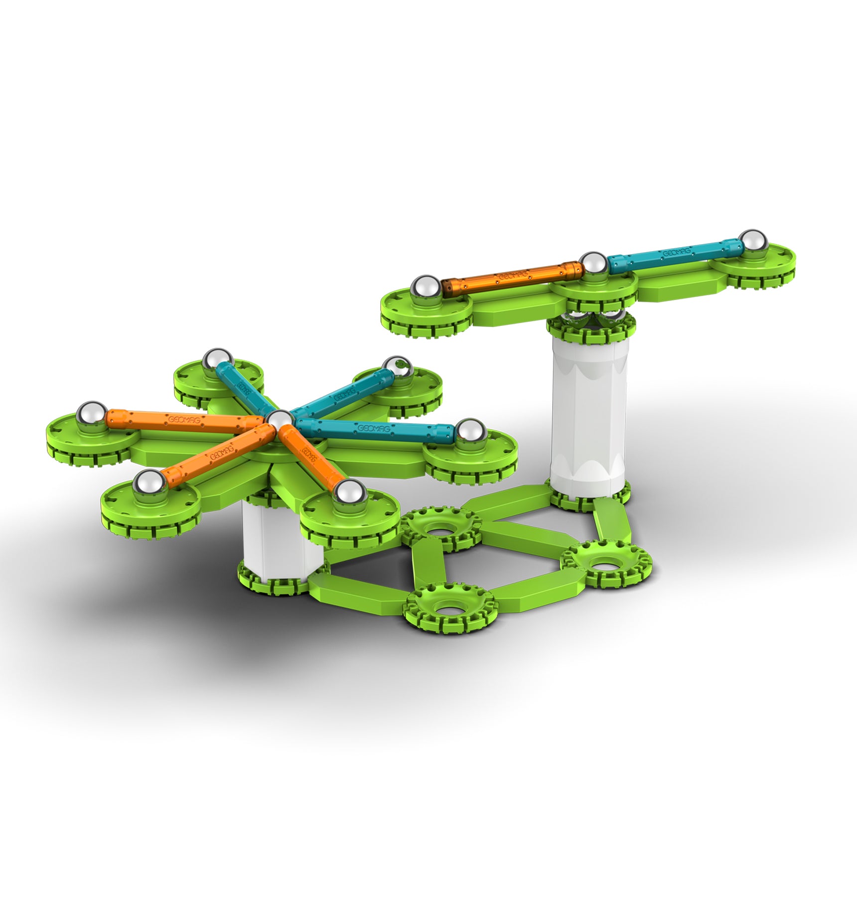 Mechanics Motion, Flywheels, Magnetic Building Set, 96 Pieces