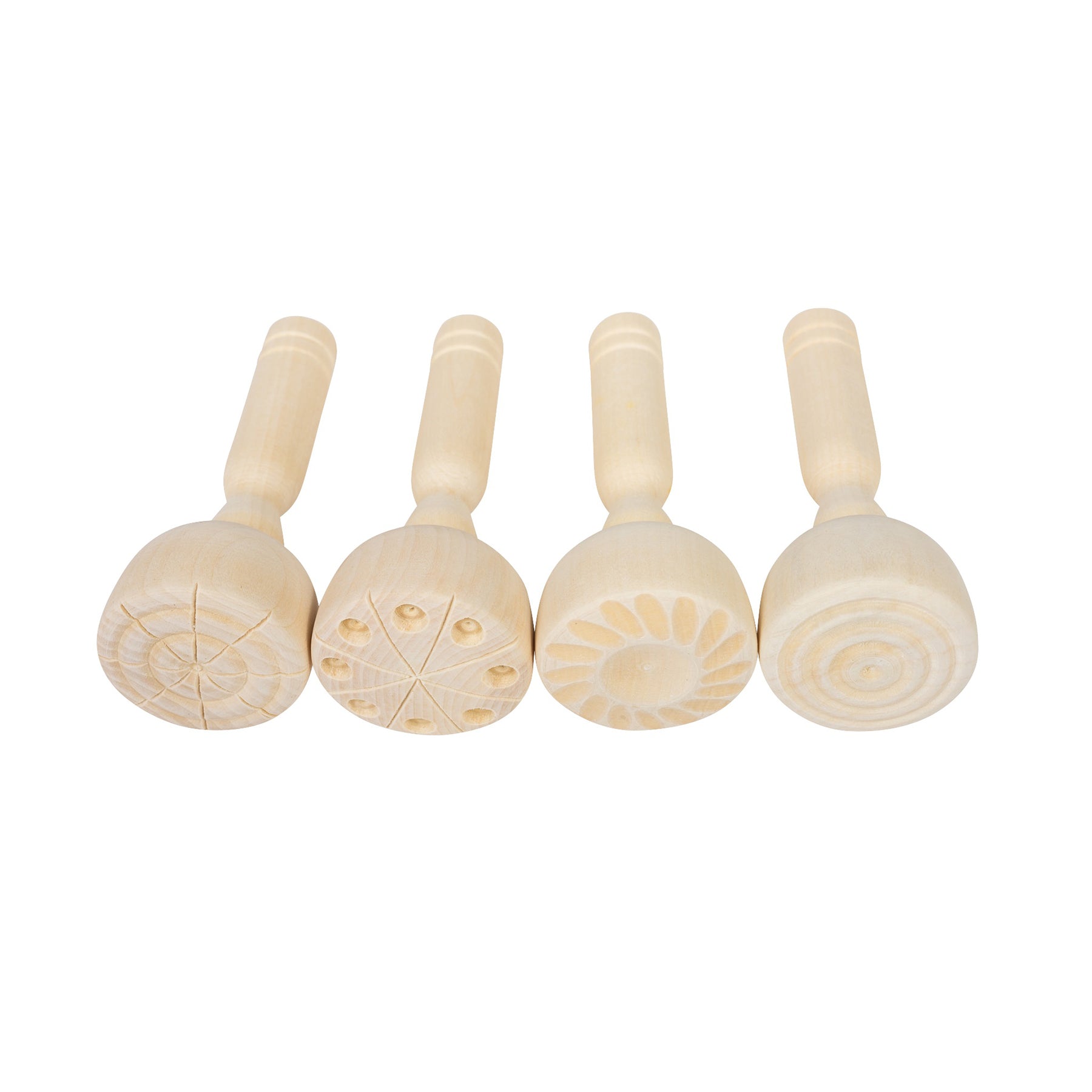 Wooden Dough Stampers - Set of 4