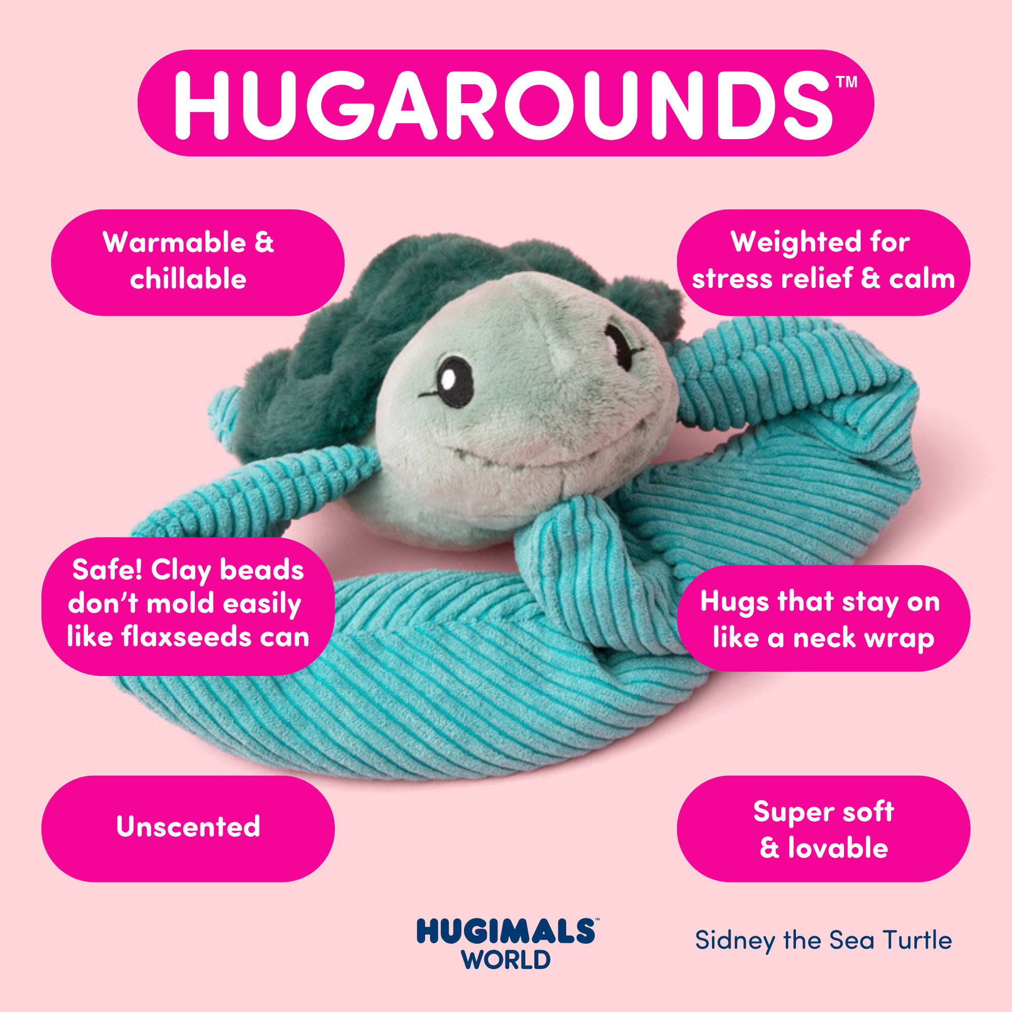 Sidney Weighted Sea Turtle Plush, Warmable Sensory Hug