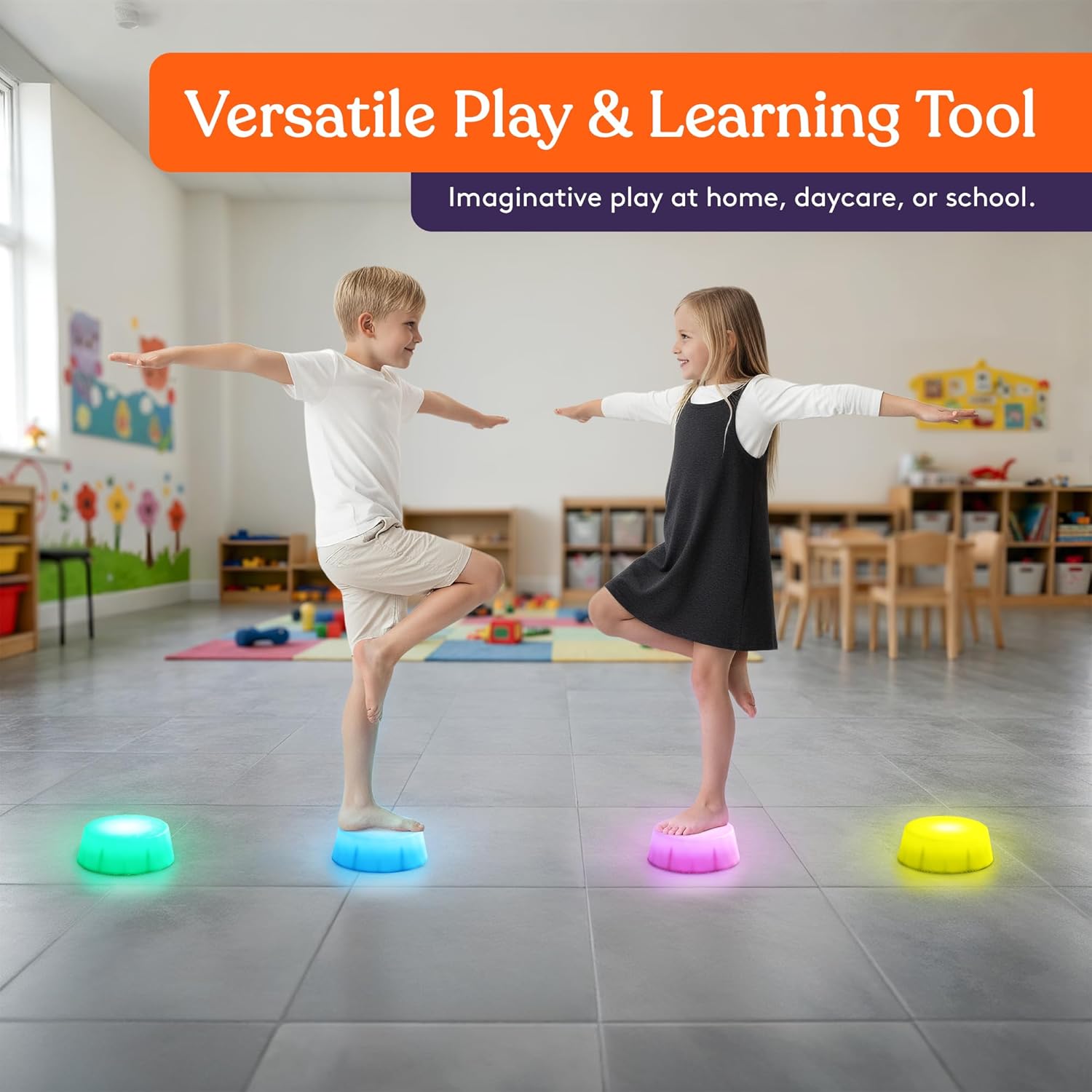 LED Stepping Stones for Kids – Light-Up Balance Blocks