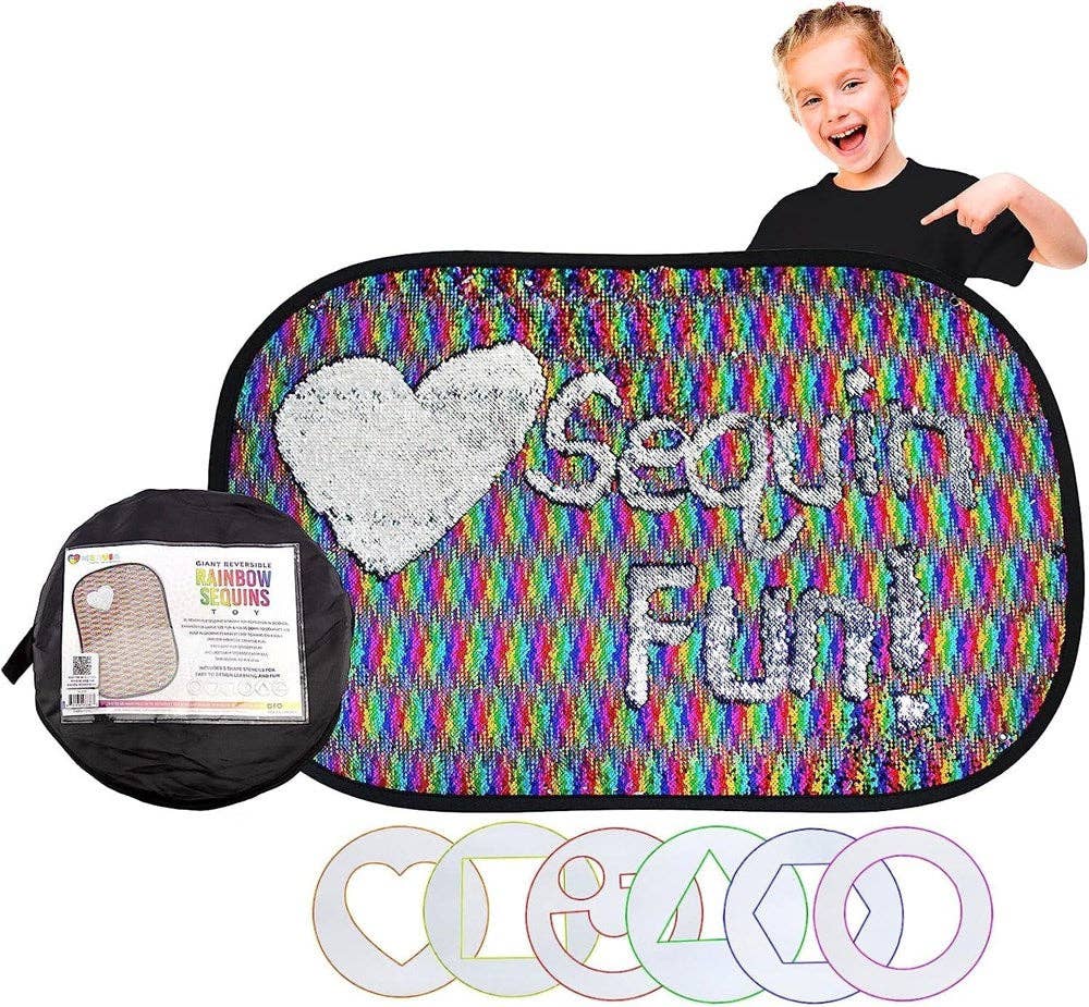 Giant Reversible Rainbow Sequins and Shape Stencils
