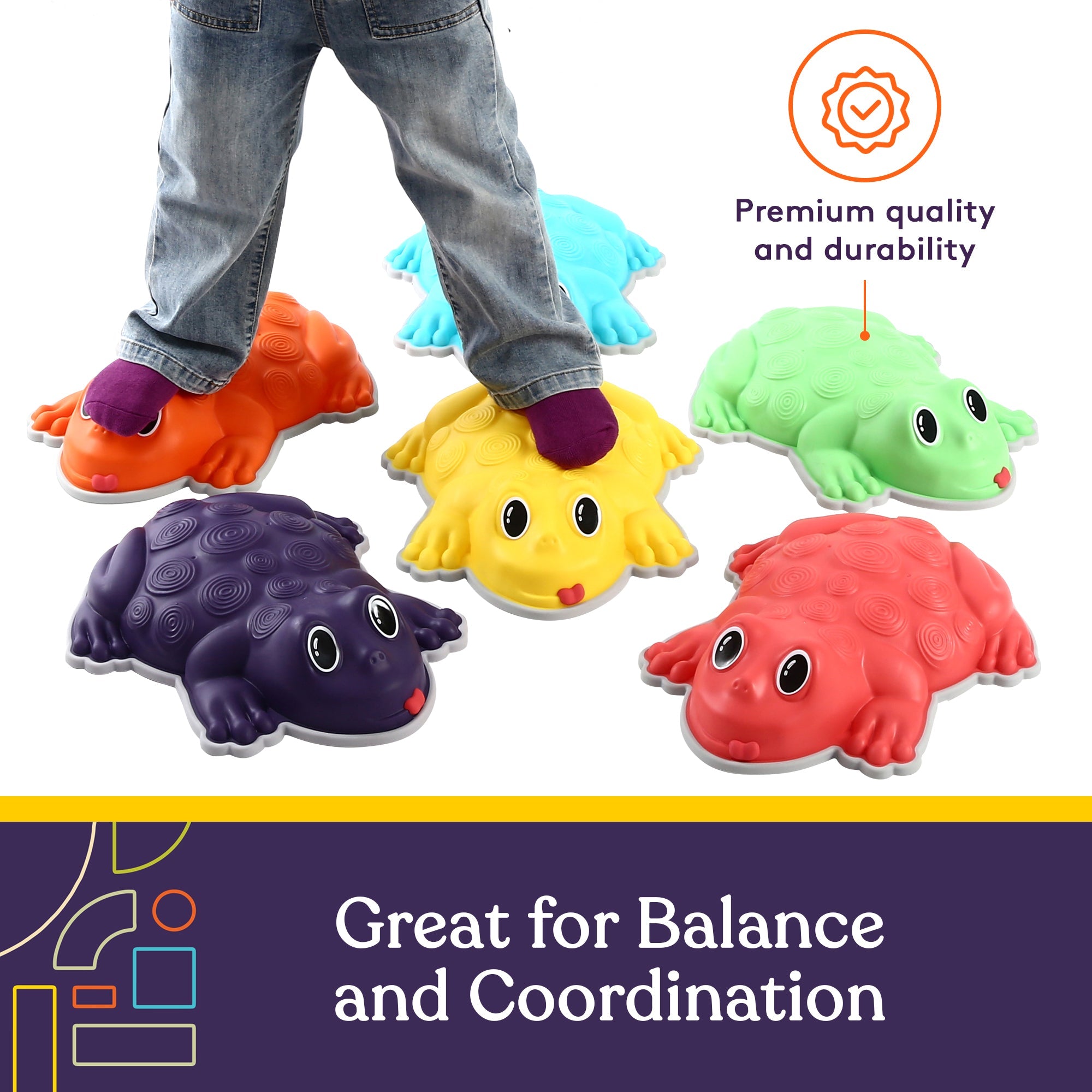 Frog Stepping Stones – Deluxe 6-Piece Set with Bonus Game