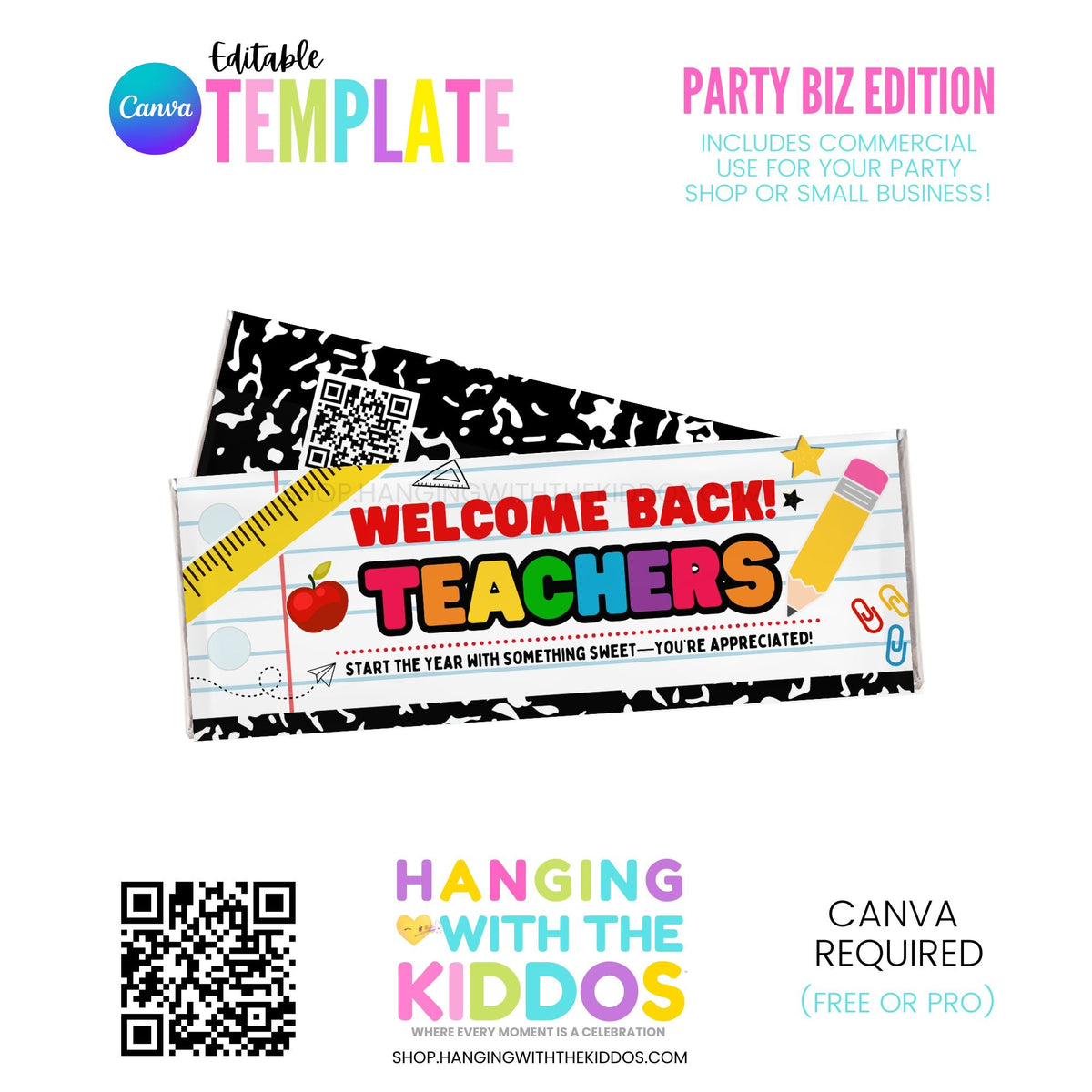 Back to School Label Bundle | Editable Canva Templates