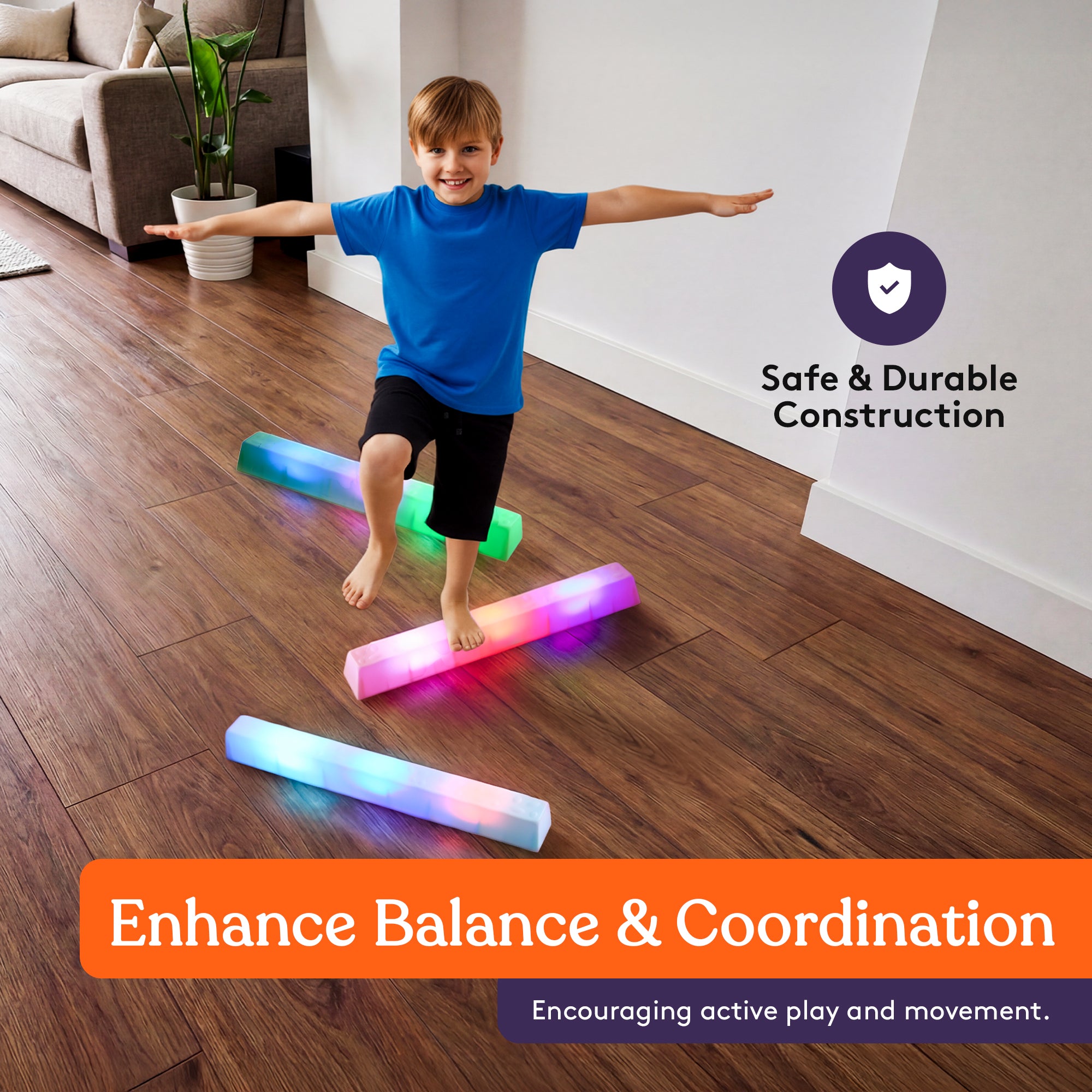 LED Stepping Stones for Kids – Light-Up Balance Blocks