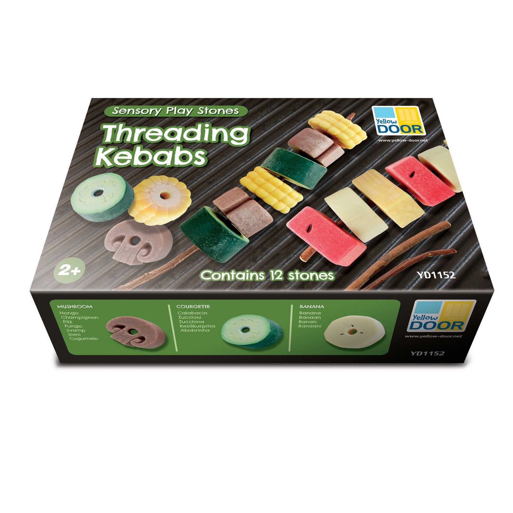 Sensory Play Stones Threading Kebabs