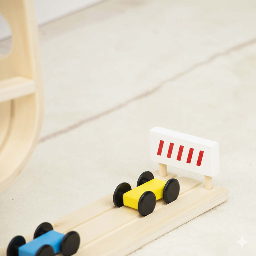 Wooden Car Ramp Racer | Montessori Rolling Track Toy