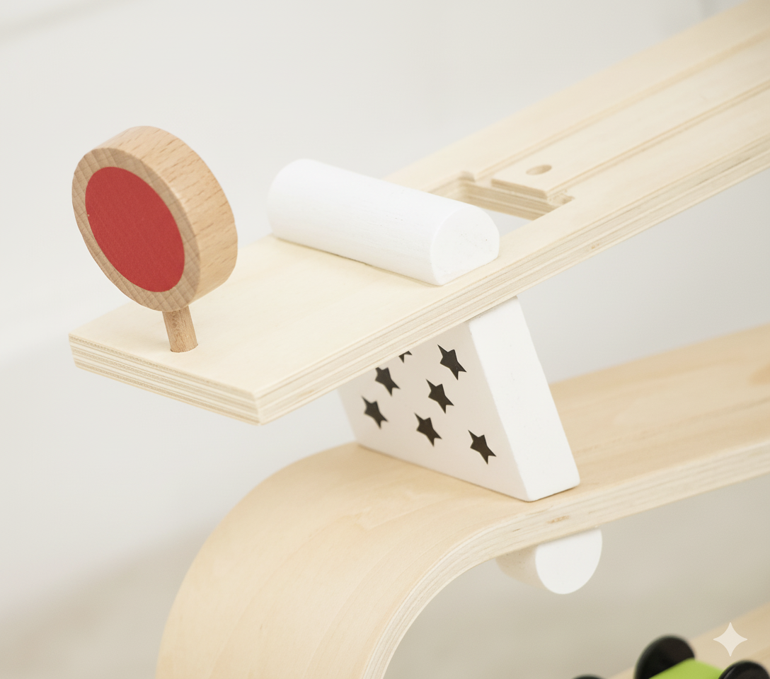 Wooden Car Ramp Racer | Montessori Rolling Track Toy