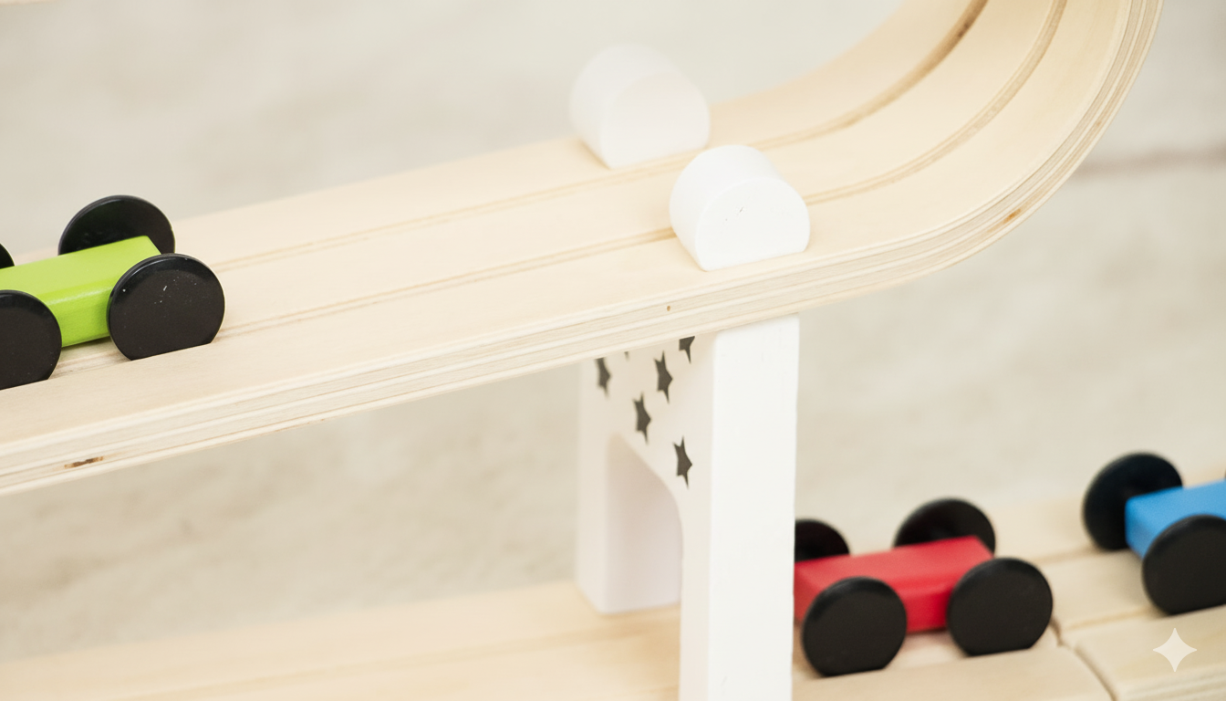 Wooden Car Ramp Racer | Montessori Rolling Track Toy