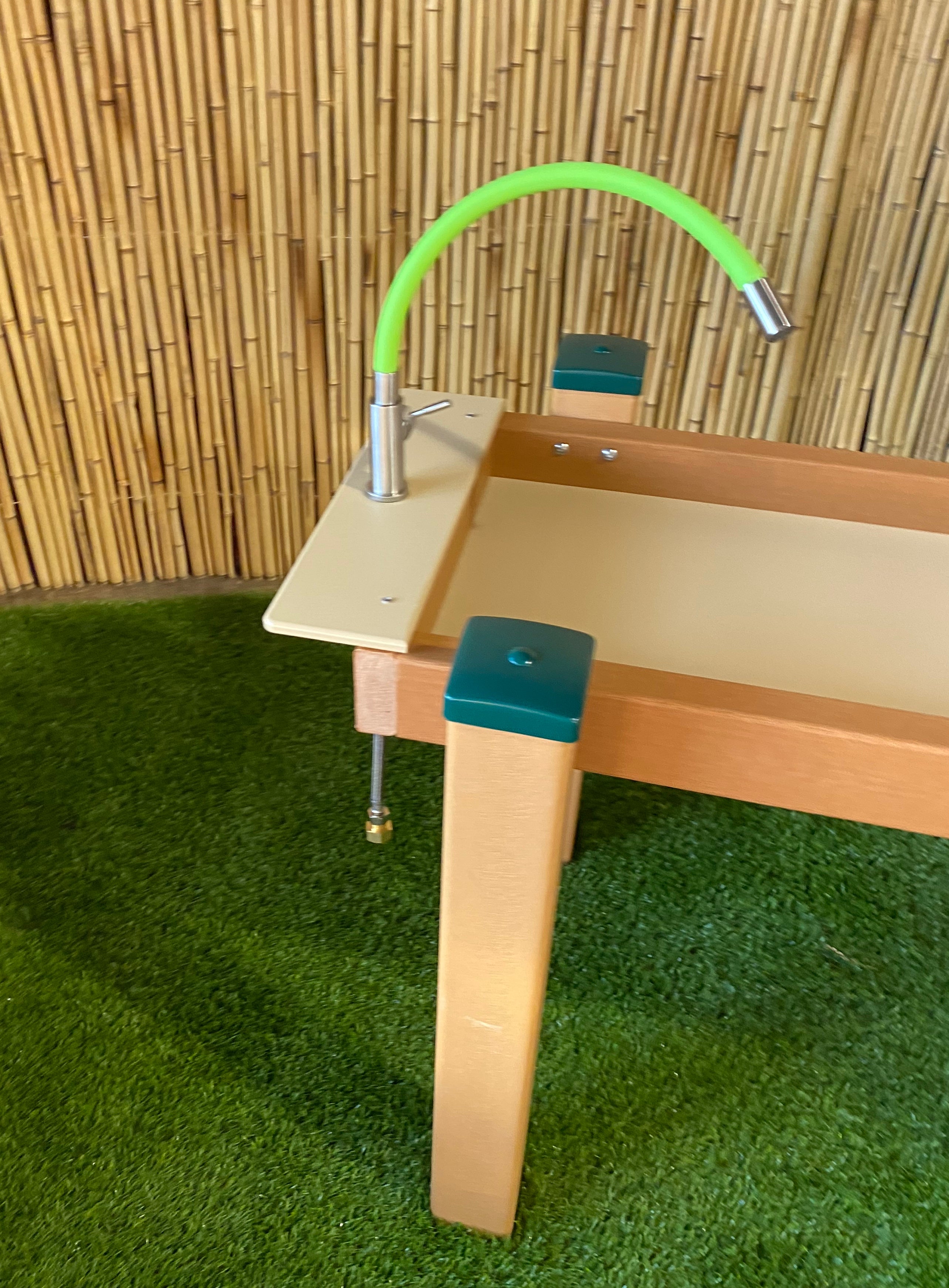 KSO-A4B2C2FFLEX Kids' Station Outdoor Water Works Sand/Water Triple Trough with Flexible Rubber Faucet