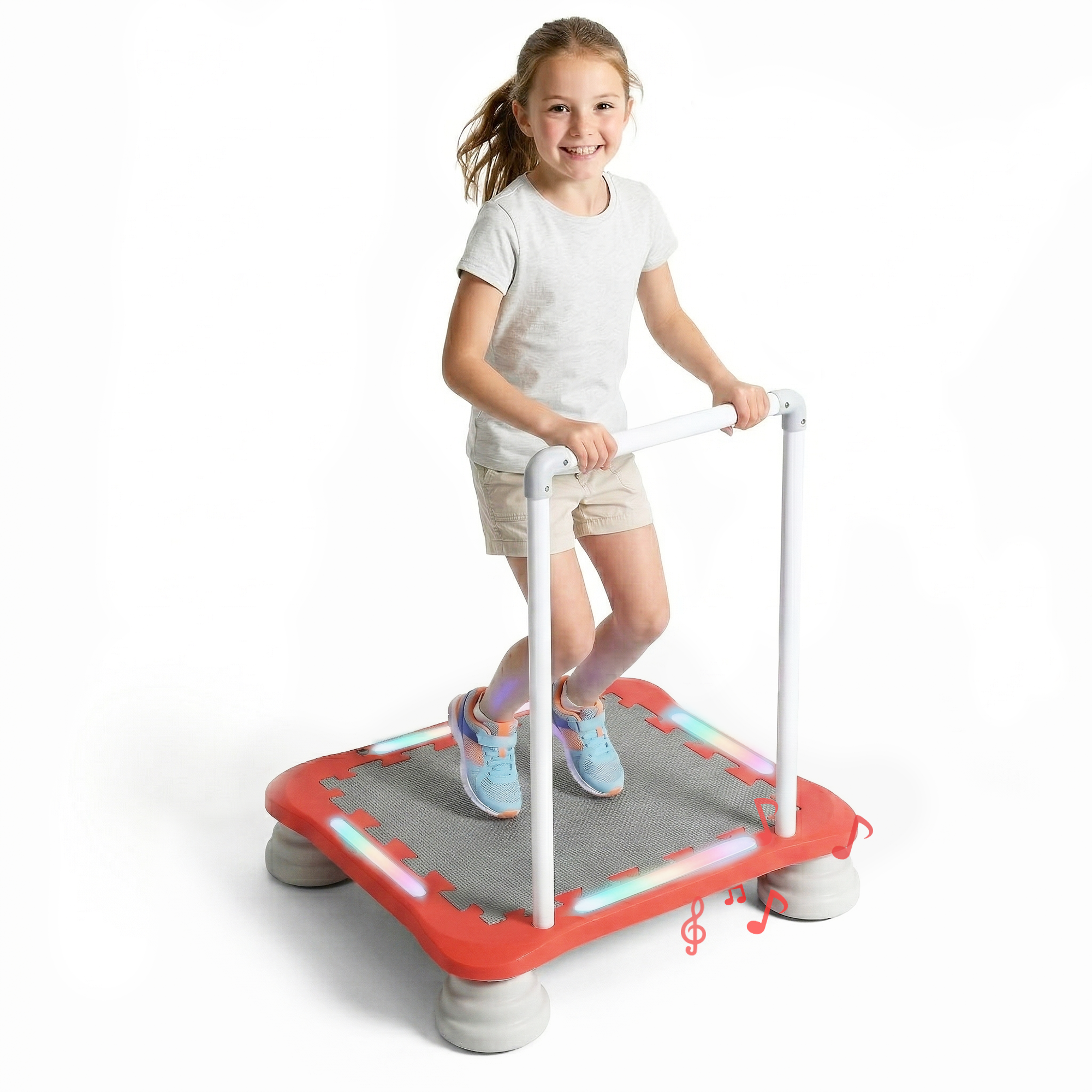 Special Supplies Kids Musical LED Trampoline Rebounder Bouncing Board – Sensory Balance and Bounce Toy for Indoor and Outdoor Kids Toys - Outdoor Play Equipment