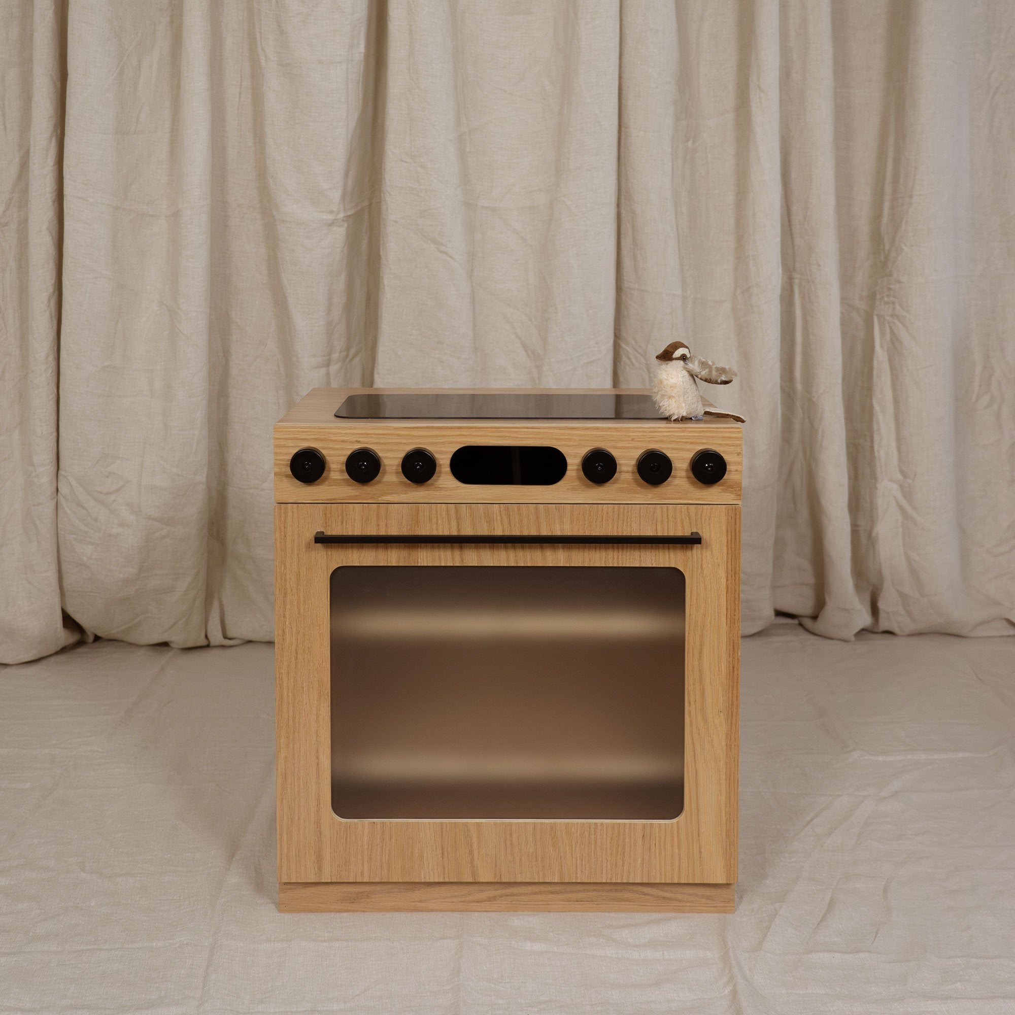 Oak Fluted Play Oven β Montessori Wooden Toy Kitchen