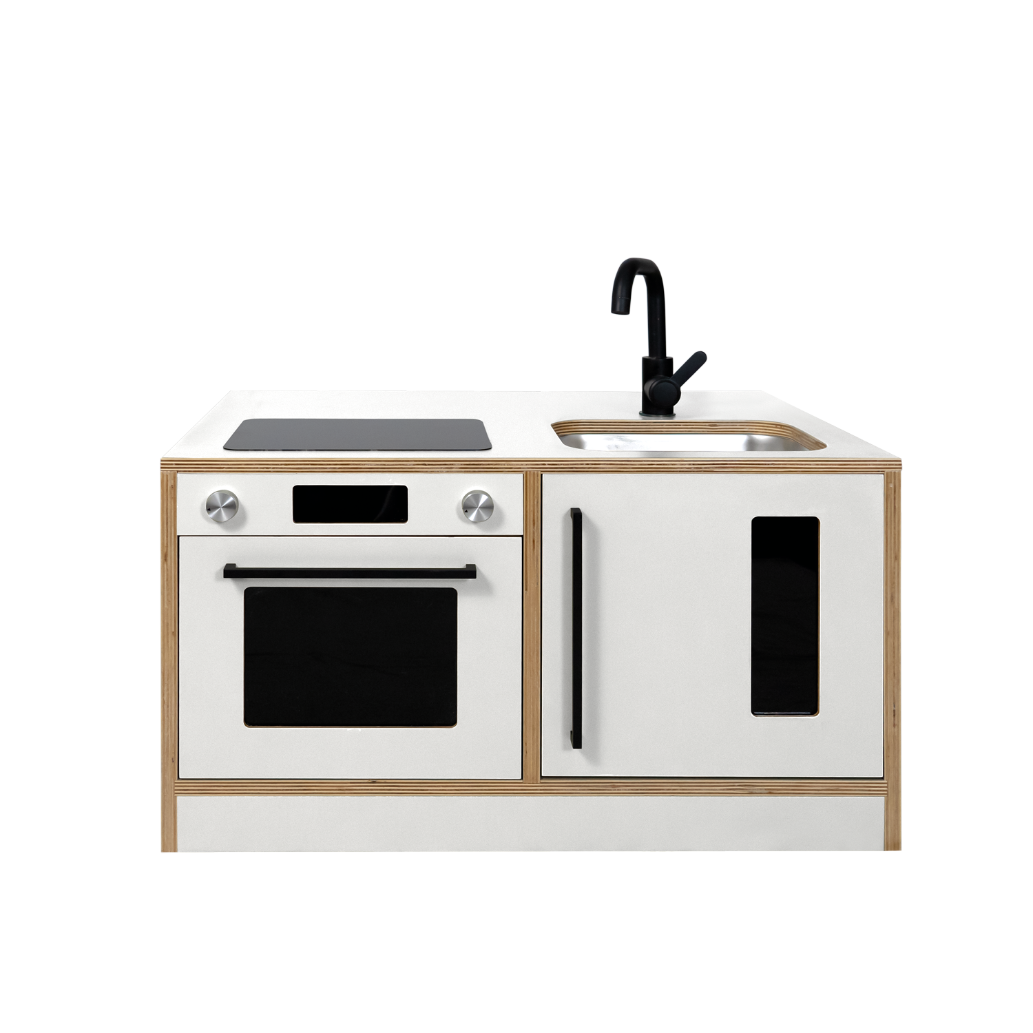 Kitchenette Mini – White & Oak Pretend Play Station