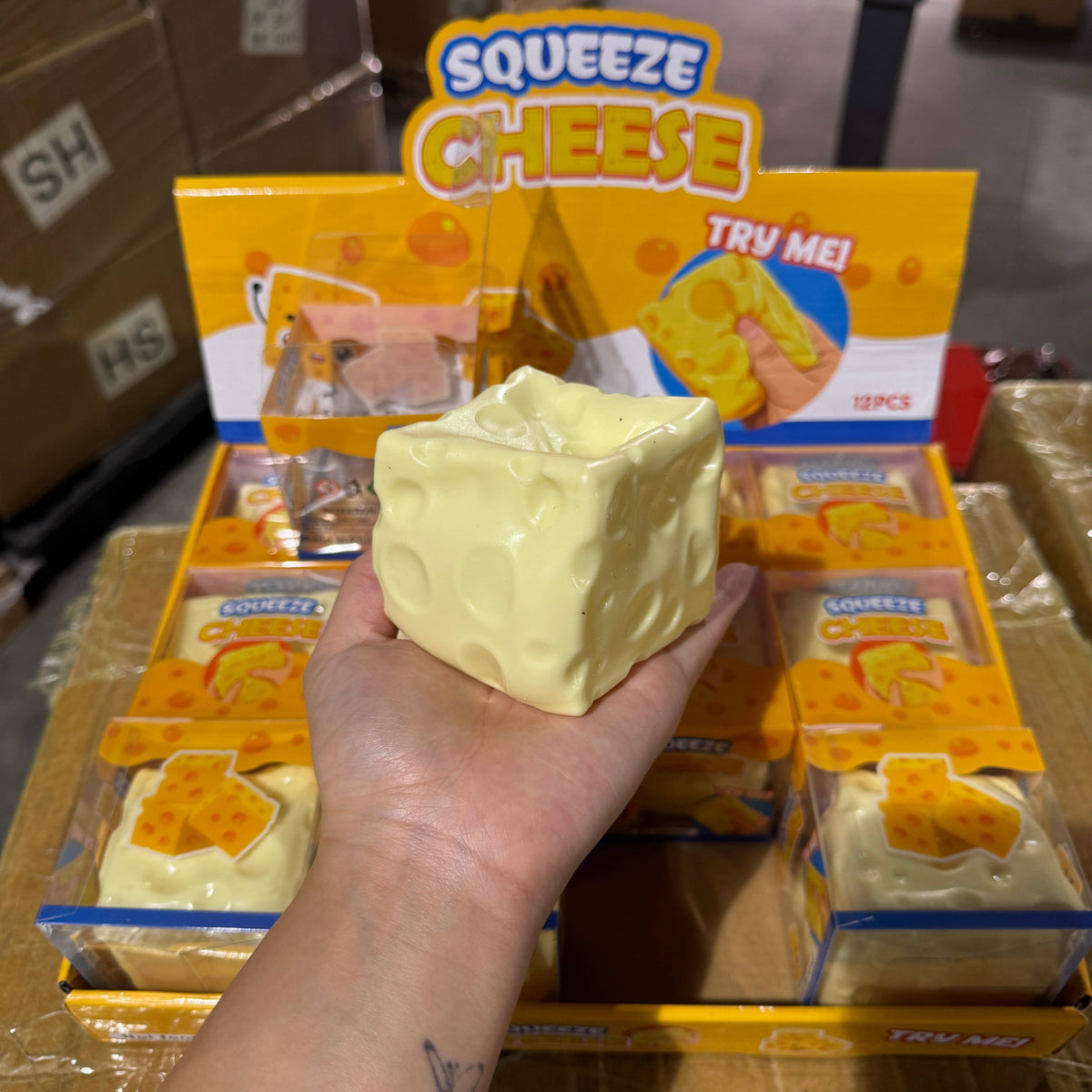 Large Square Cheese Fidget Qty 1pc