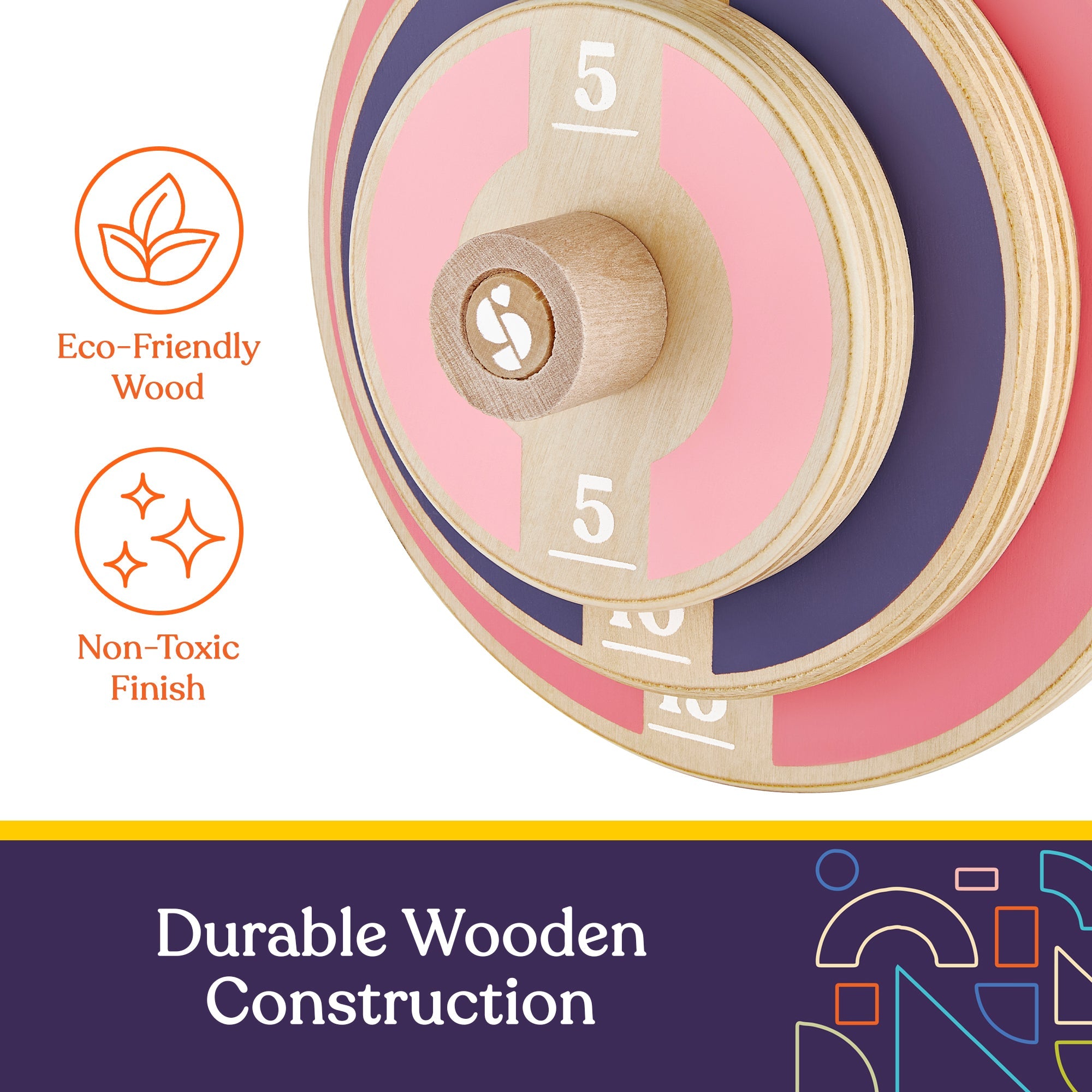 Special Supplies Kids Wooden Workout Weights, Great Exercise Equipment for Home or School (Barbell and Dumbbell)