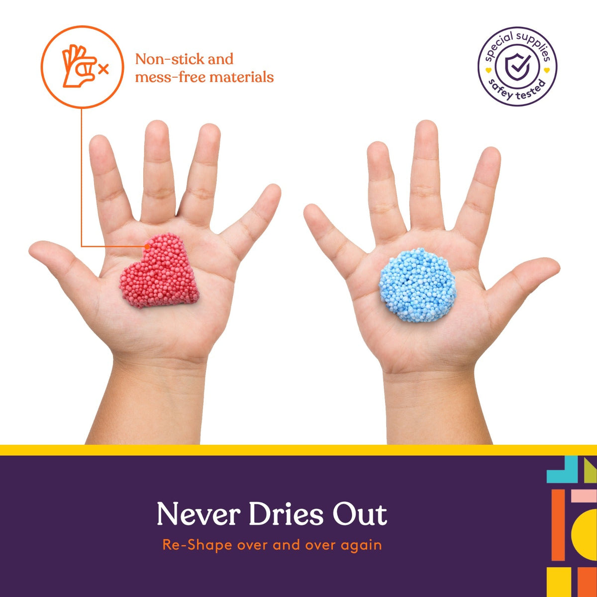 Fun Foam Modeling Foam Beads Play Kit ( 10 Blocks)- 4 Shapes