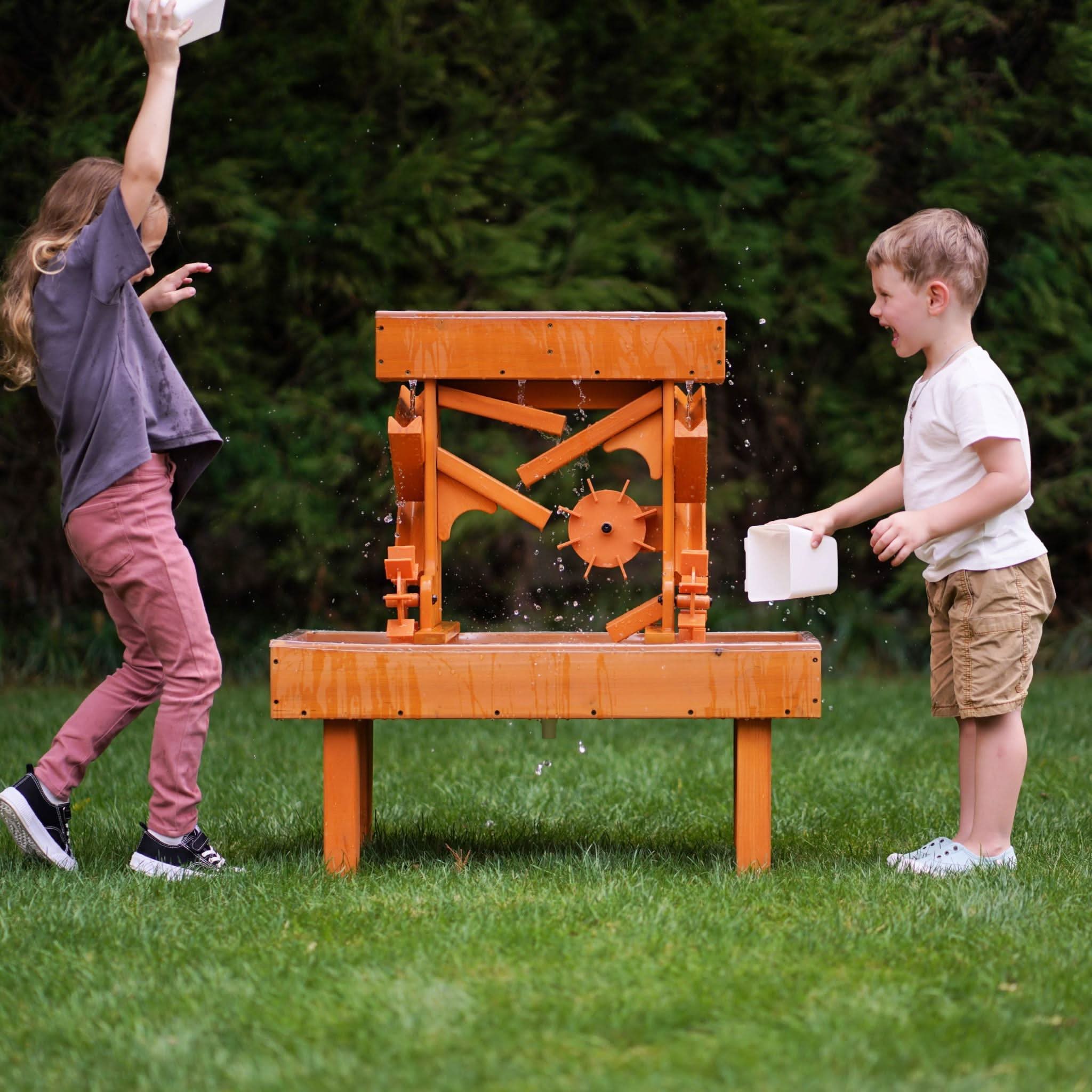 Outdoor Wooden Water Table for Toddlers | Kids’ Sensory Play Station