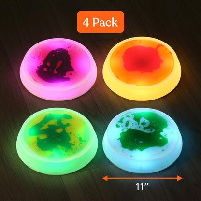 Special Supplies Liquid Gel LED Stepping Stones for Kids - Light-Up Circle Balance Blocks - Promote Coordination, Balance, Strength for Toddlers & Children - Durable Non-Slip Rubber, Safe Indoor & Outdoor Play - 4 Pack
