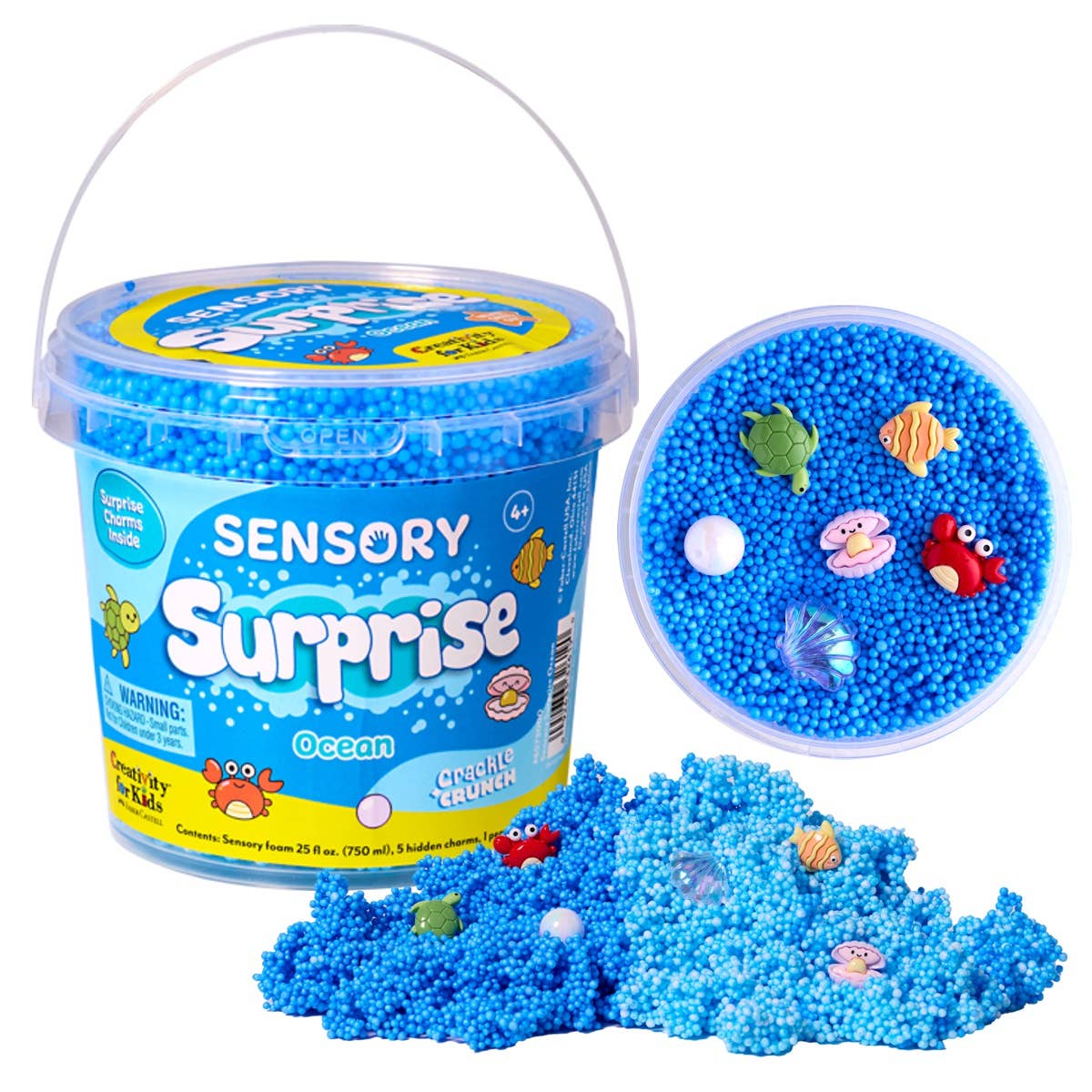 Sensory Surprise Squishy Foam Bucket - Ocean Theme Charms