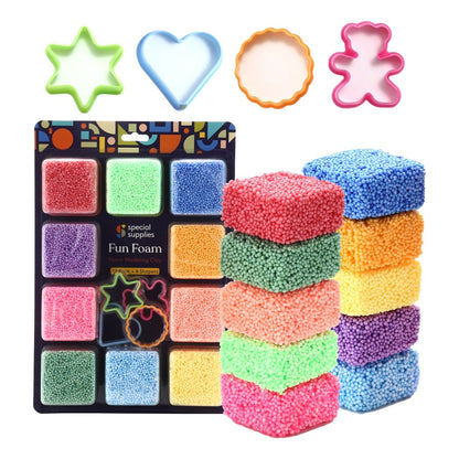 Fun Foam Modeling Foam Beads Play Kit ( 10 Blocks)-  4 Shapes