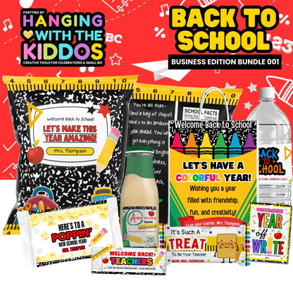 Back to School Label Bundle | Editable Canva Templates