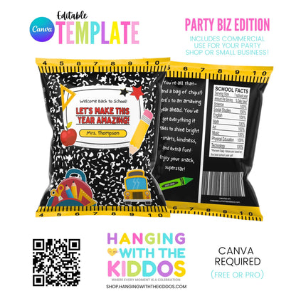 Back to School Label Bundle | Editable Canva Templates