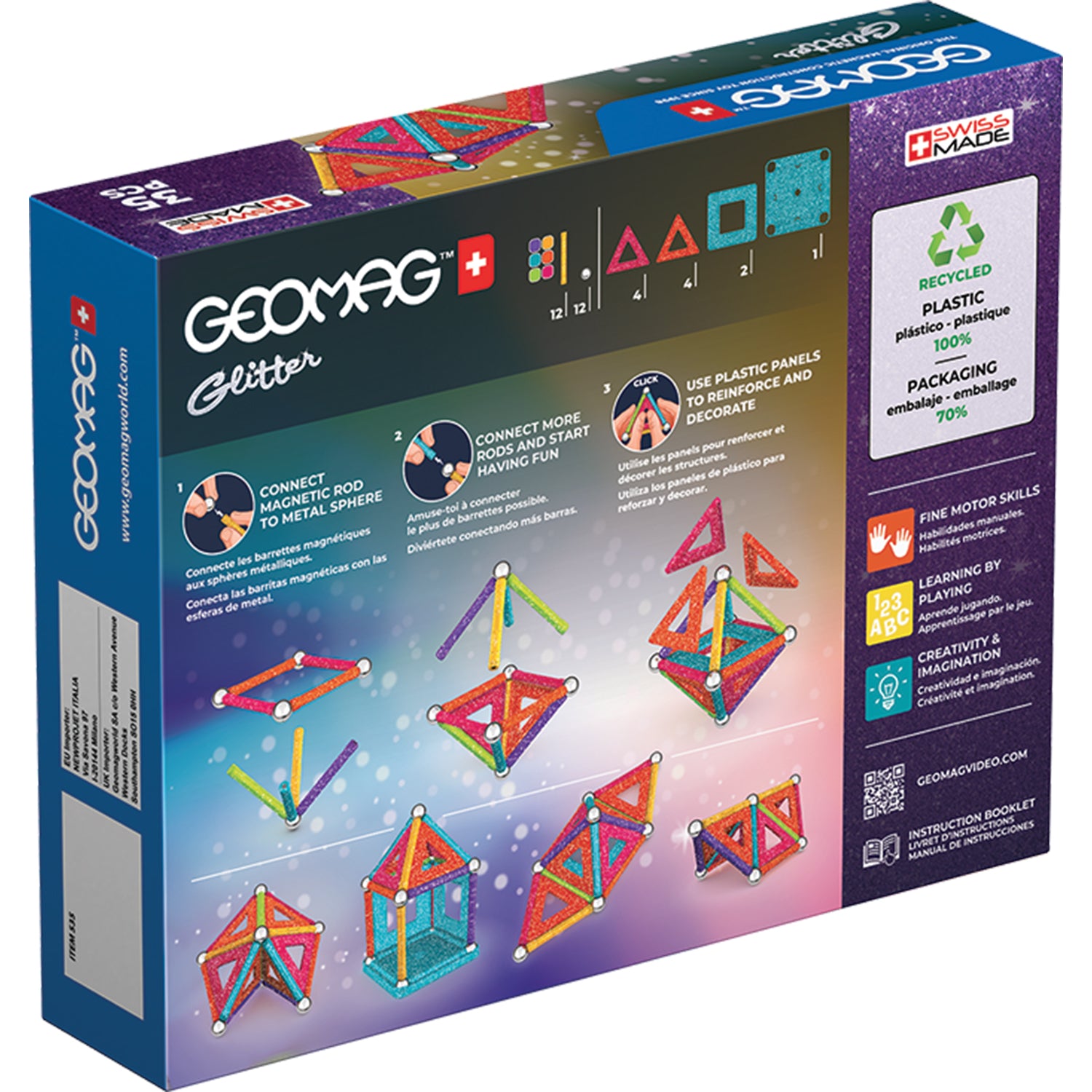 Glitter Magnetic Panels Building Set, 35 Pieces