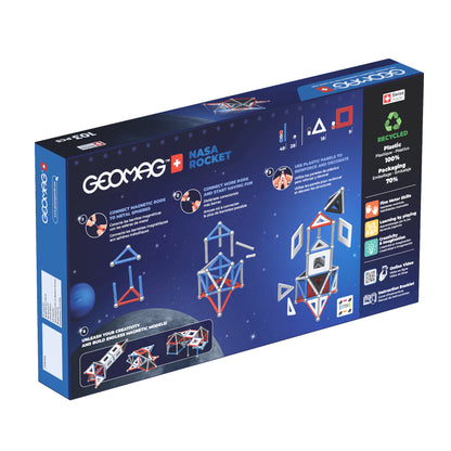 Classic Panels Magnetic Construction Set, NASA Rocket, 103 Pieces
