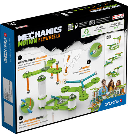 Mechanics Motion, Flywheels, Magnetic Building Set, 96 Pieces