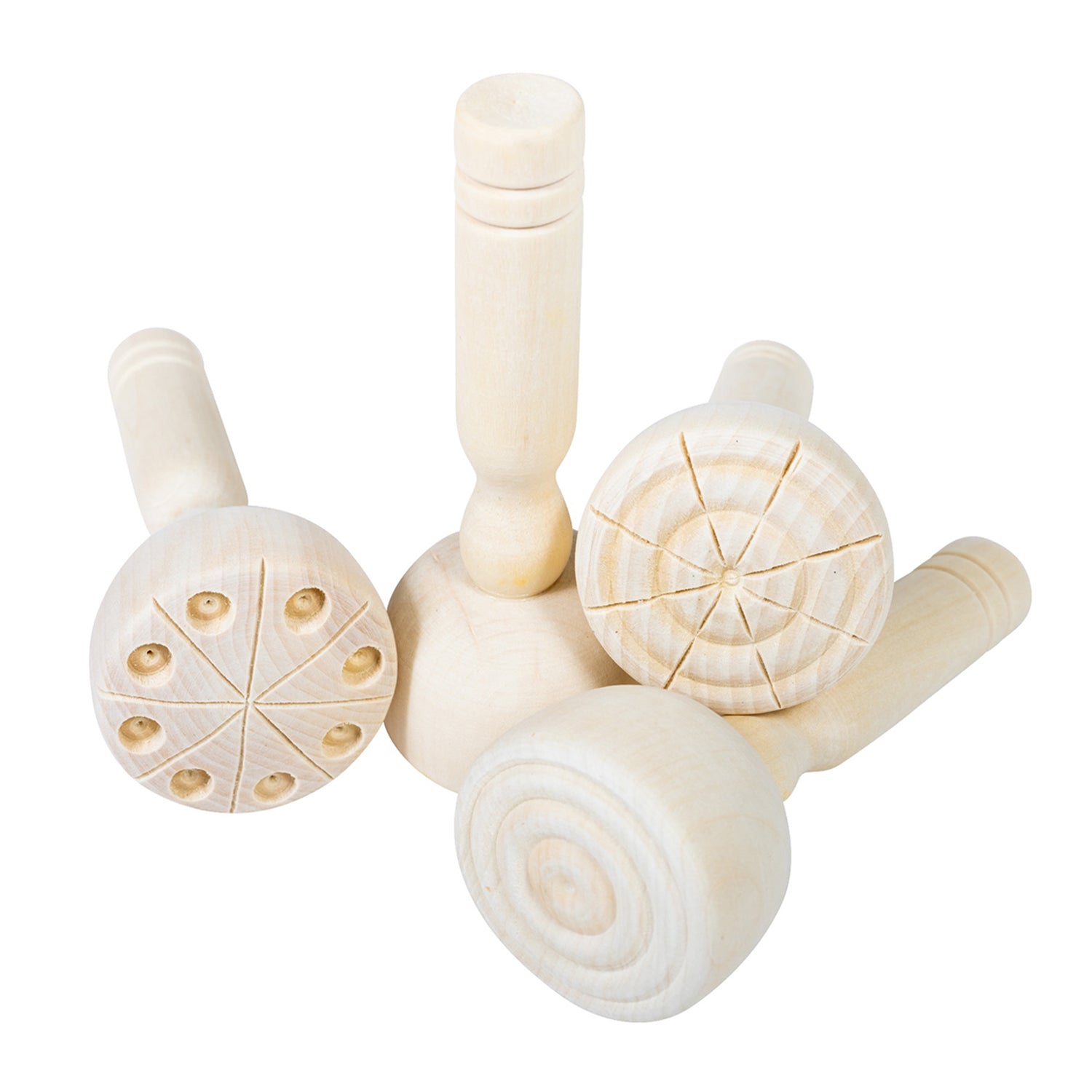 Wooden Dough Stampers - Set of 4