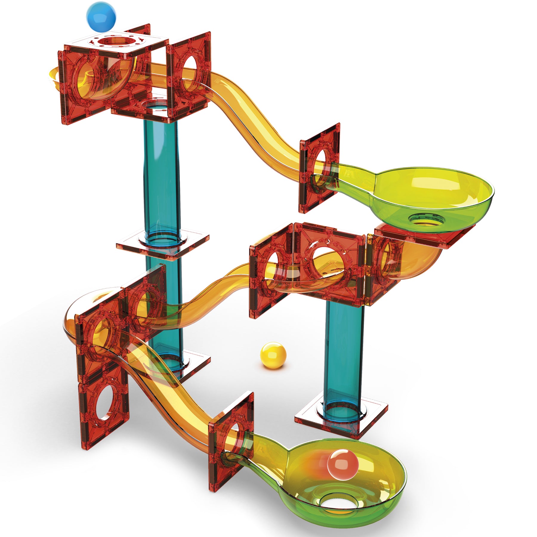 Magnetic Tiles Construction Set, Marble Run, 45 Pieces