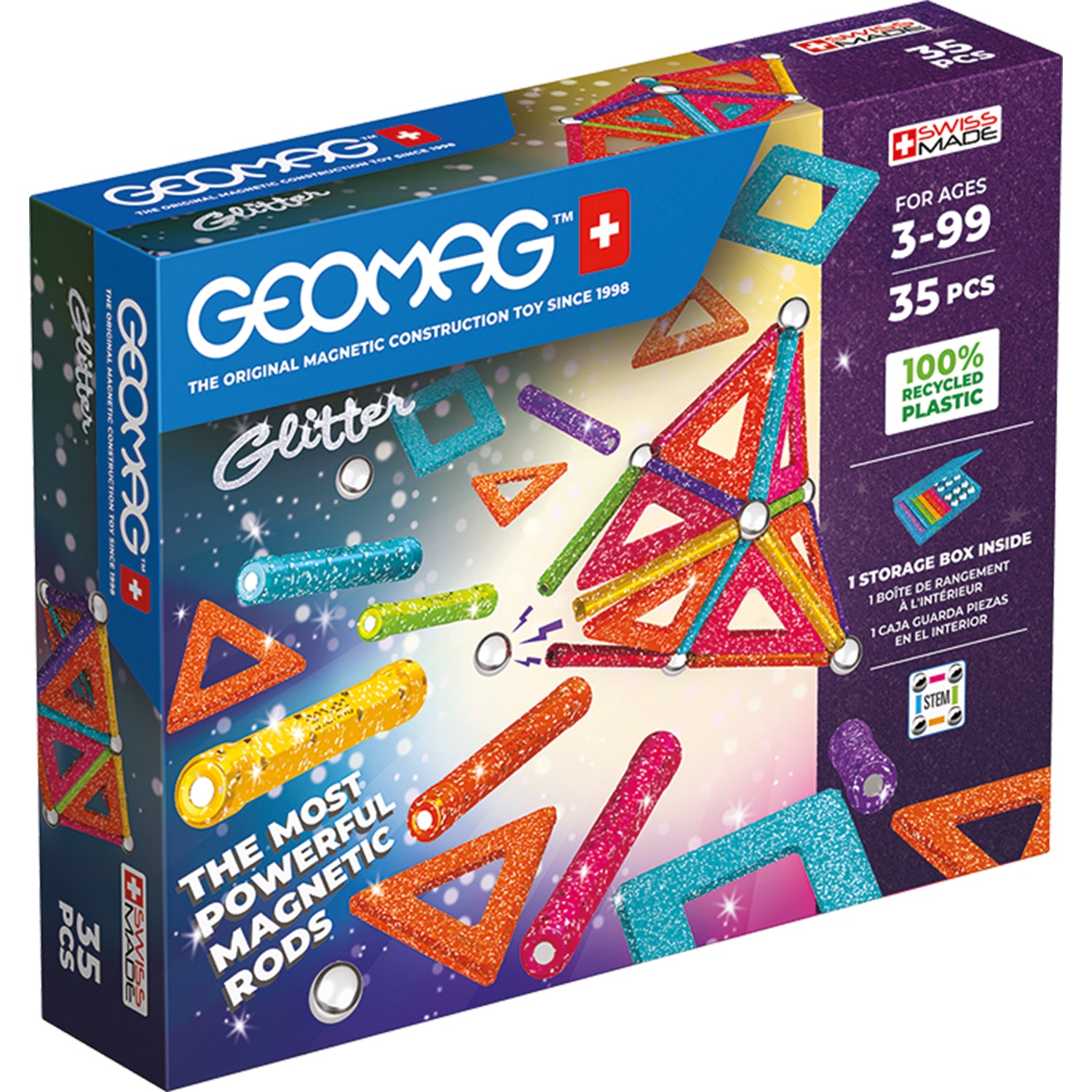Glitter Magnetic Panels Building Set, 35 Pieces