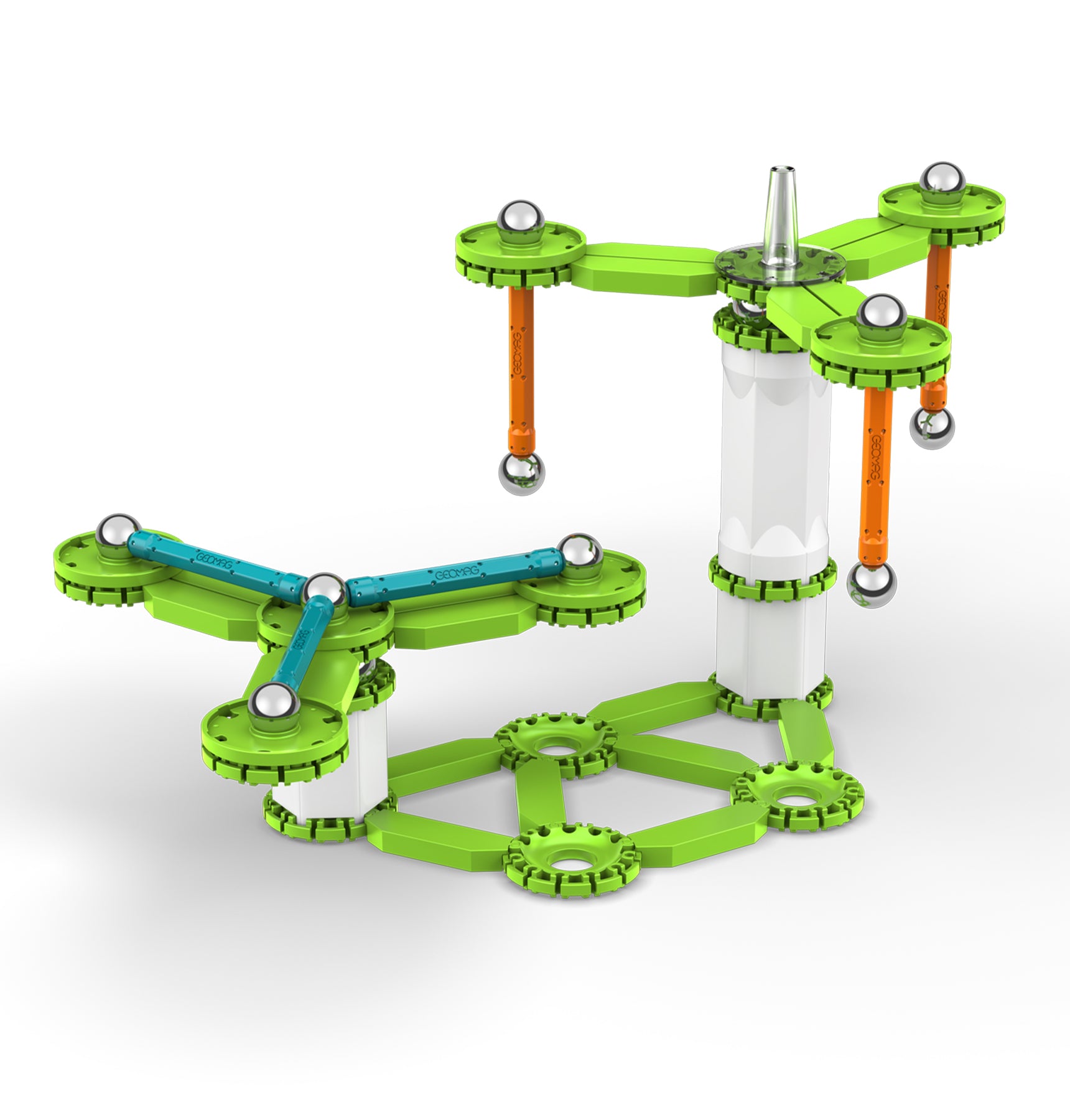 Mechanics Motion, Flywheels, Magnetic Building Set, 96 Pieces