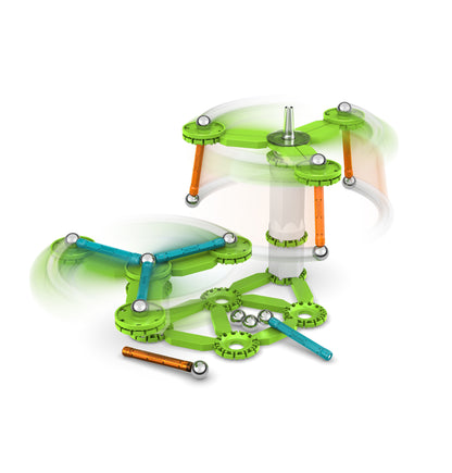 Mechanics Motion, Flywheels, Magnetic Building Set, 96 Pieces