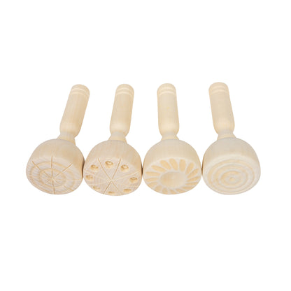 Wooden Dough Stampers - Set of 4