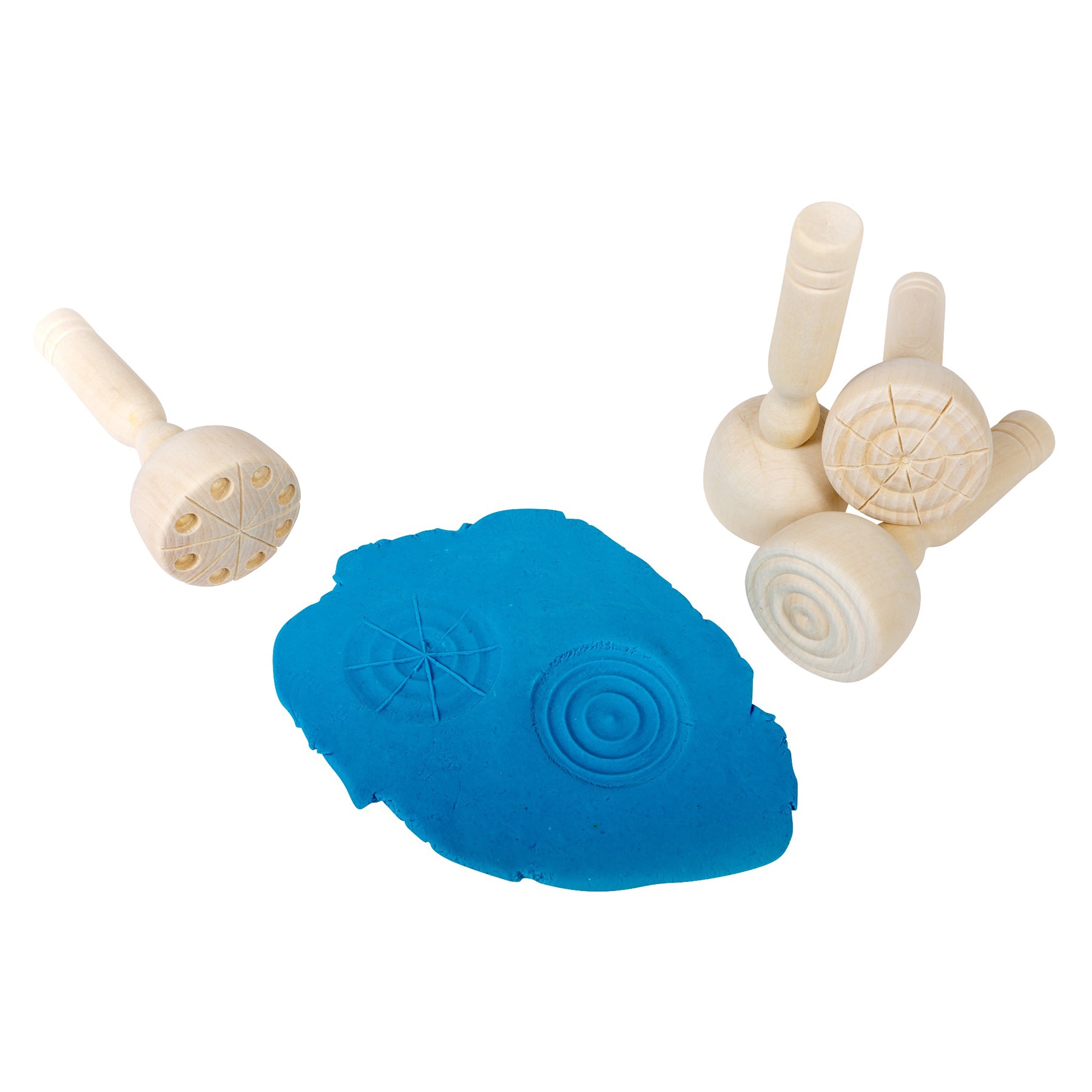Wooden Dough Stampers - Set of 4