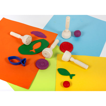 Wooden Dough Stampers - Set of 4