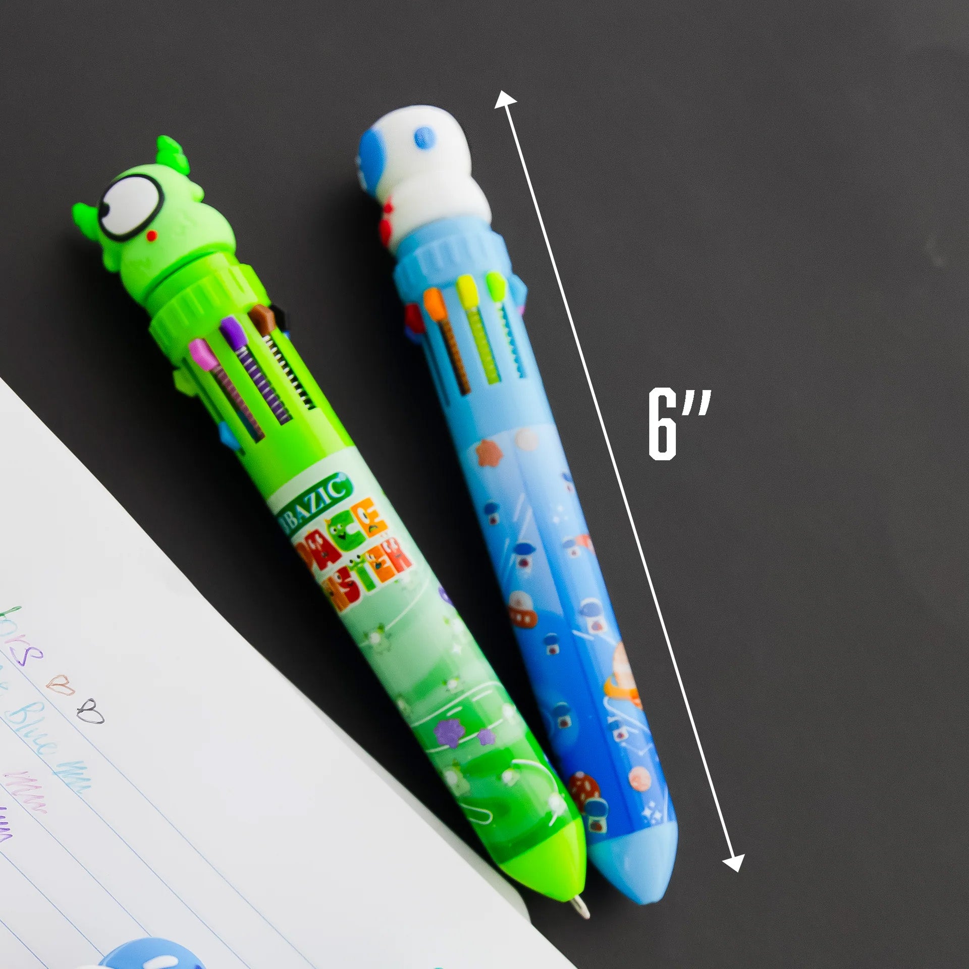 Space Monster Series 10-Color Pen, Assorted Designs, Set of 6