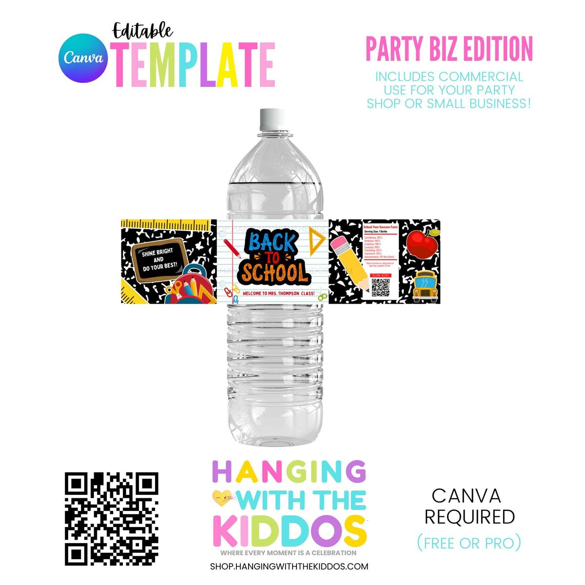 Back to School Label Bundle | Editable Canva Templates