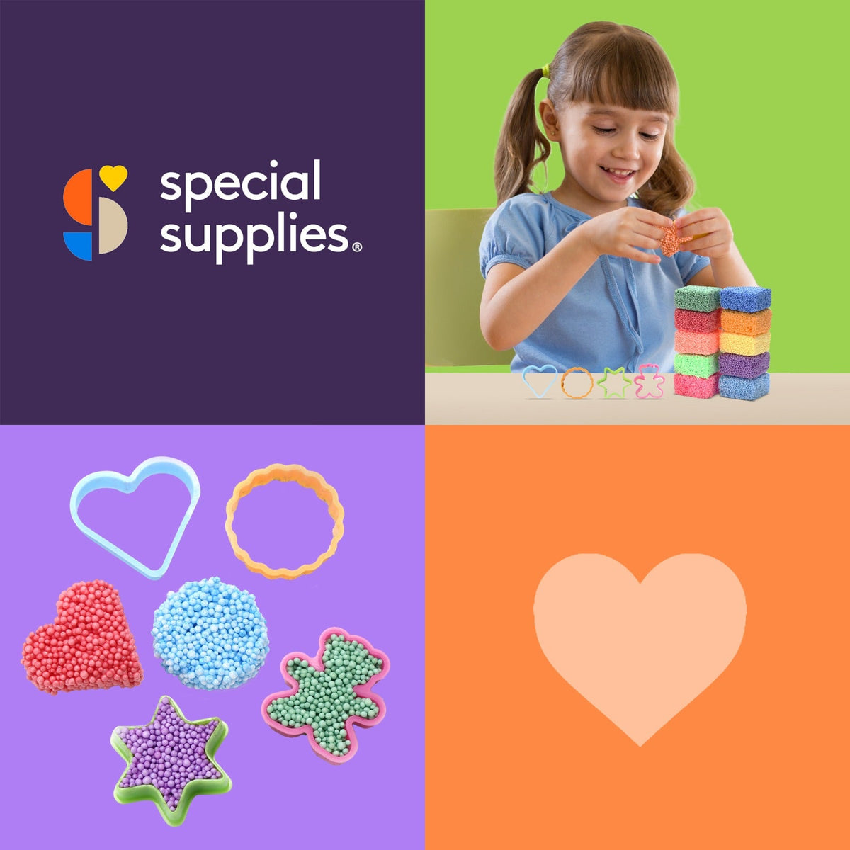 Fun Foam Modeling Foam Beads Play Kit ( 10 Blocks)-  4 Shapes