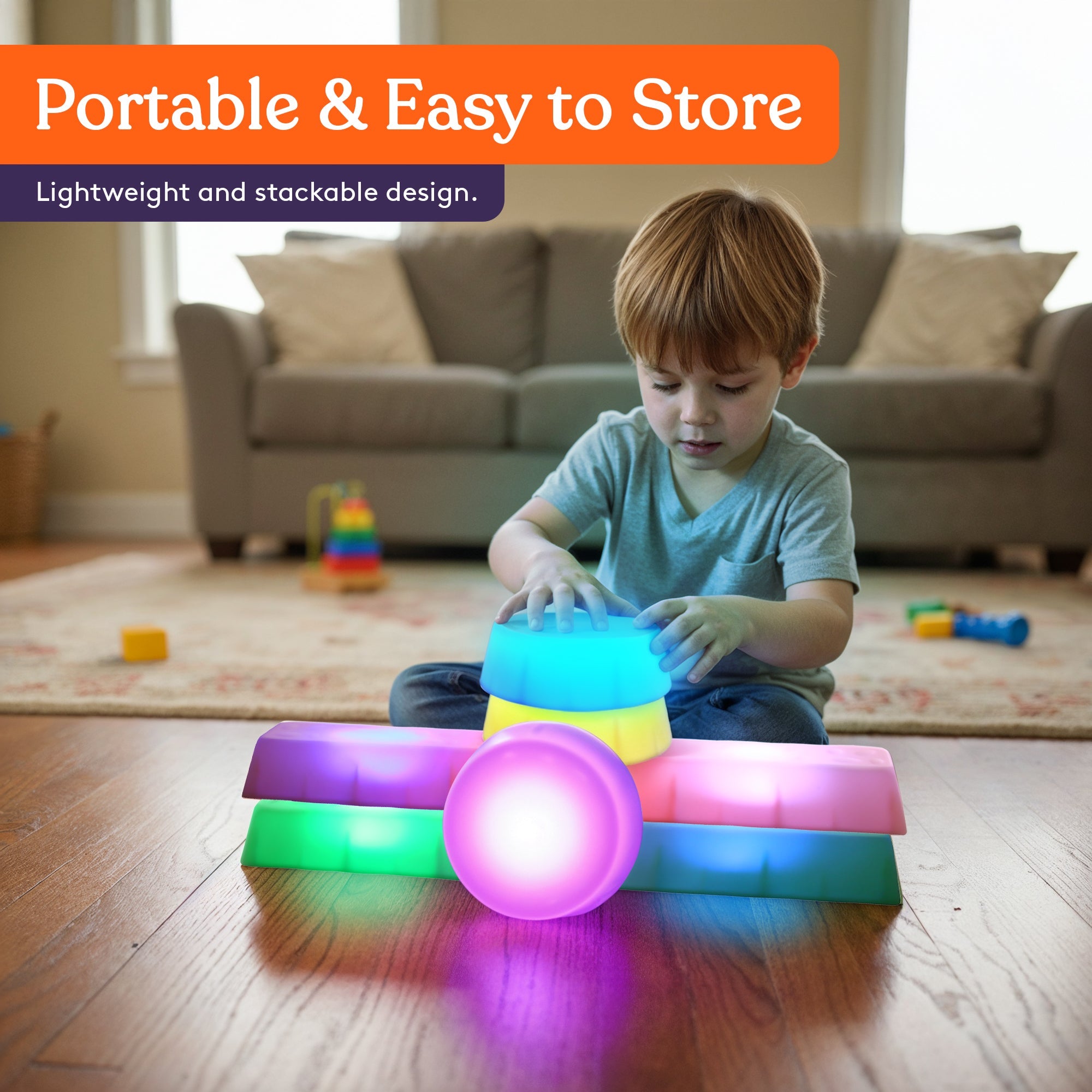 LED Stepping Stones for Kids – Light-Up Balance Blocks