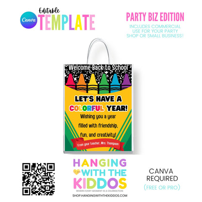 Back to School Label Bundle | Editable Canva Templates