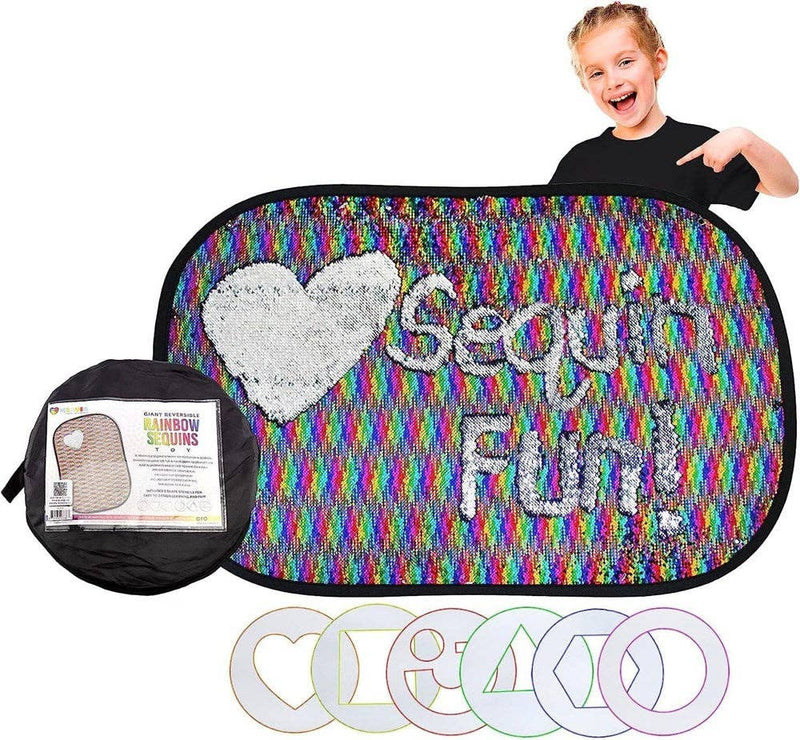 Giant Reversible Rainbow Sequins and Shape Stencils