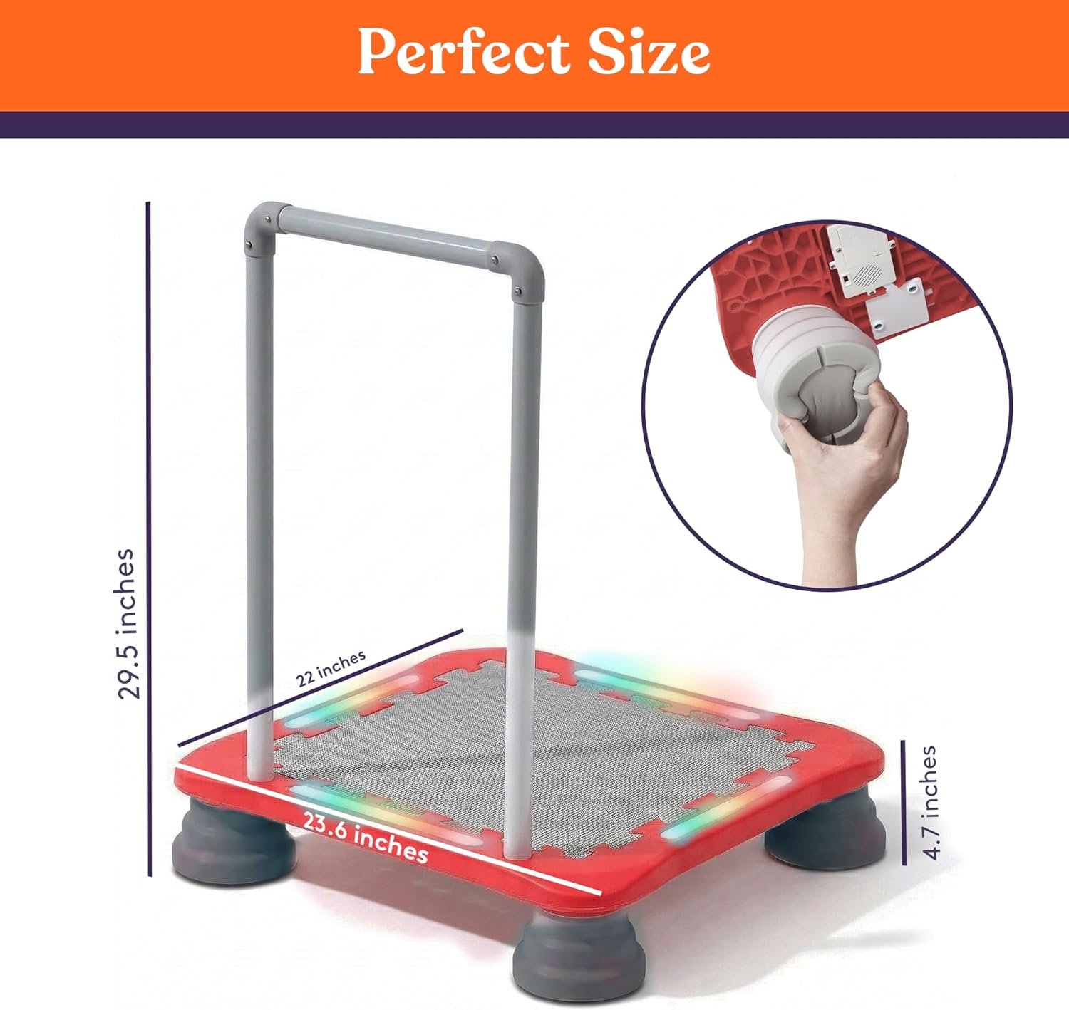 Special Supplies Kids Musical LED Trampoline Rebounder Bouncing Board – Sensory Balance and Bounce Toy for Indoor and Outdoor Kids Toys - Outdoor Play Equipment