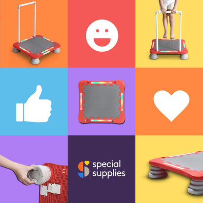 Special Supplies Kids Musical LED Trampoline Rebounder Bouncing Board – Sensory Balance and Bounce Toy for Indoor and Outdoor Kids Toys - Outdoor Play Equipment