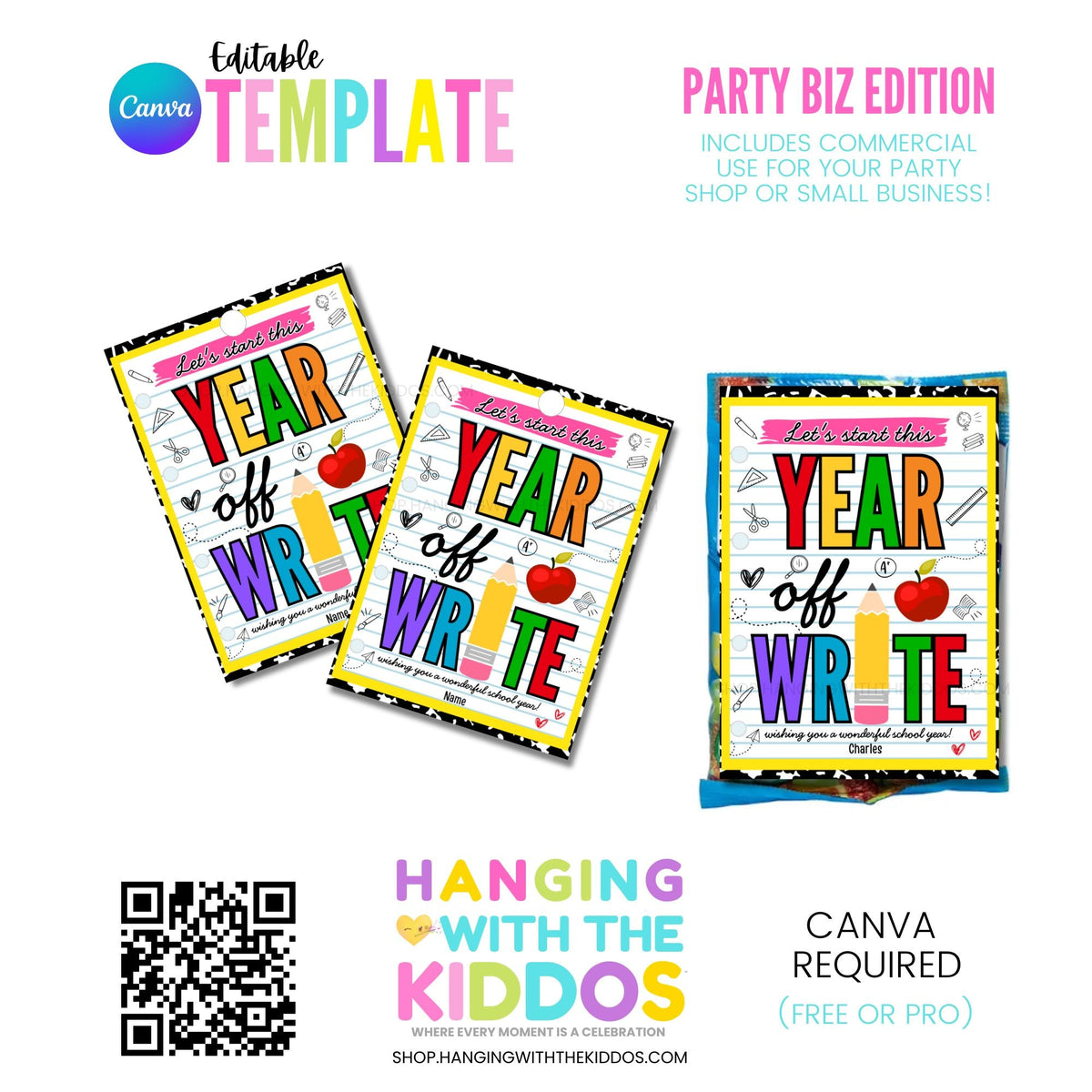 Back to School Label Bundle | Editable Canva Templates