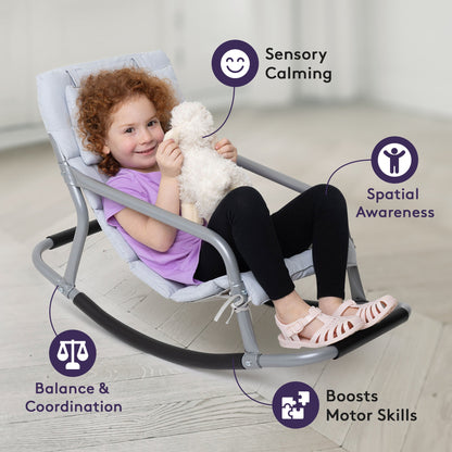 Special Supplies Sensory Rocking Chair for Kids - Comfortable Kids Rocker- Versatile Floor Chair with Soft Fabric and Stability for Playroom, Bedroom, or Nursery (Ages 3+)