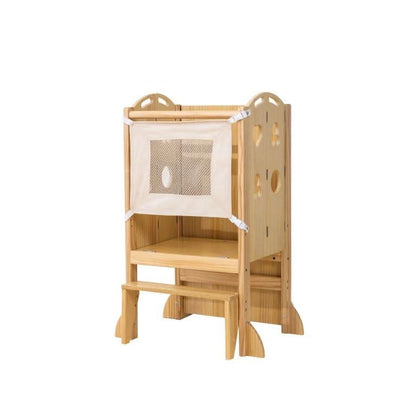 PreK Laurel 4-in-1 Foldable Kitchen Tower, Step Stool, Slide & Chalkboard