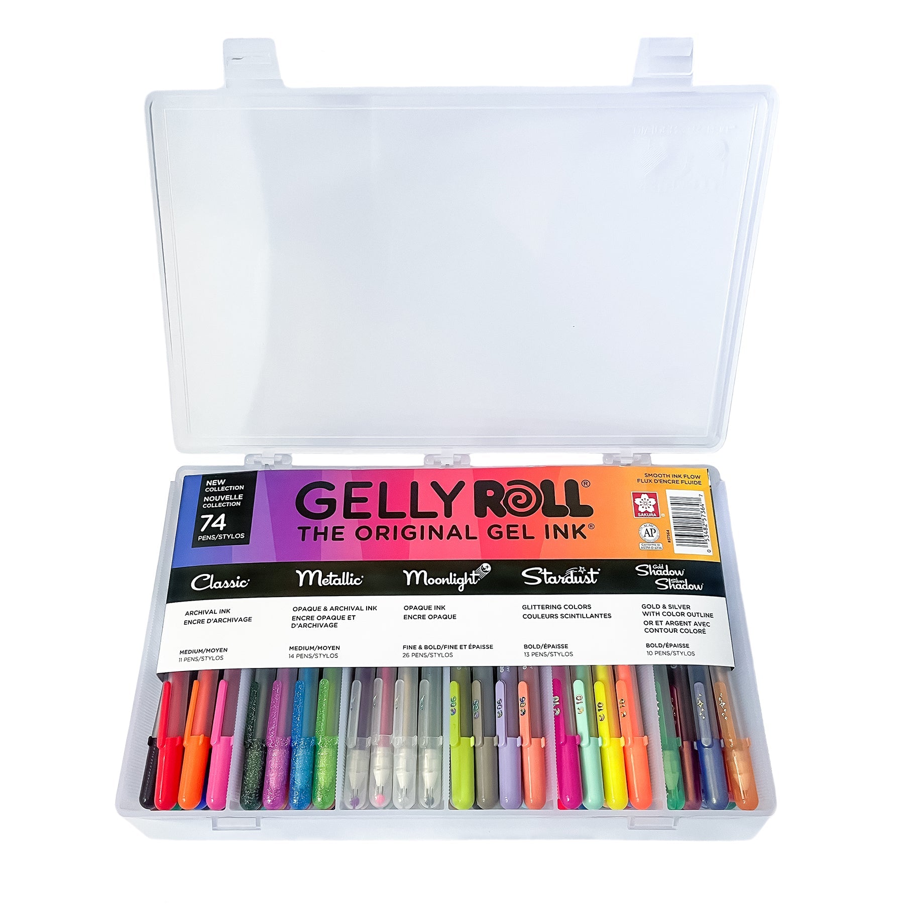 Gel Pens & Case 74-Piece Set